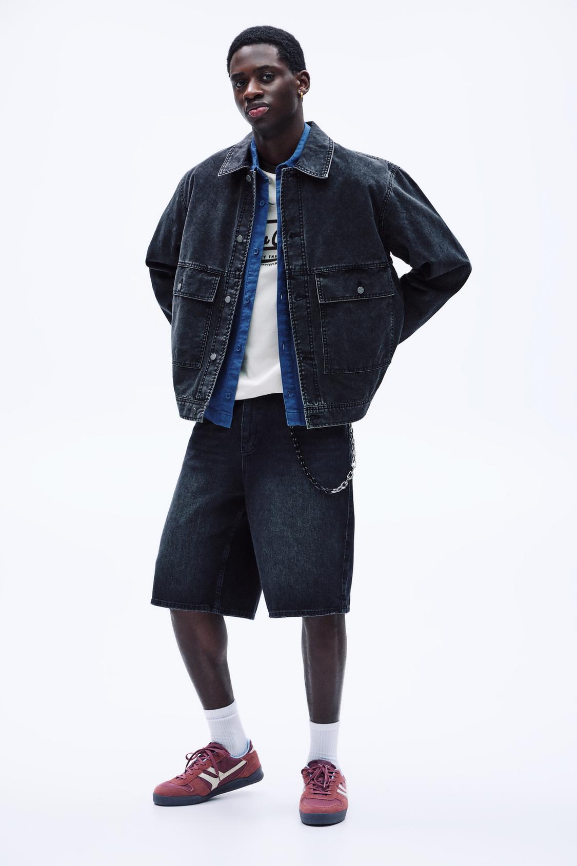 Outfit Chamarra Mezclilla Larga Mezclilla Negra Chamarra De