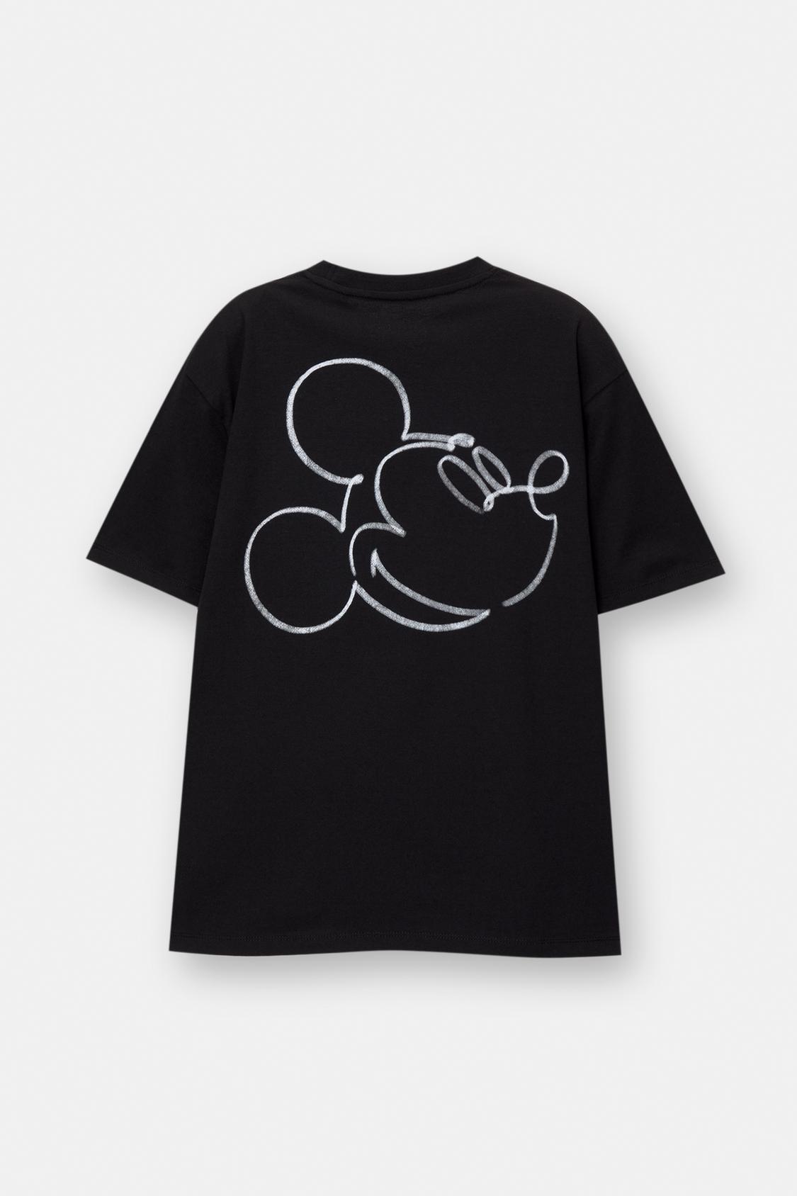 Schwarzes Shirt Mickey Mouse - PULL&BEAR