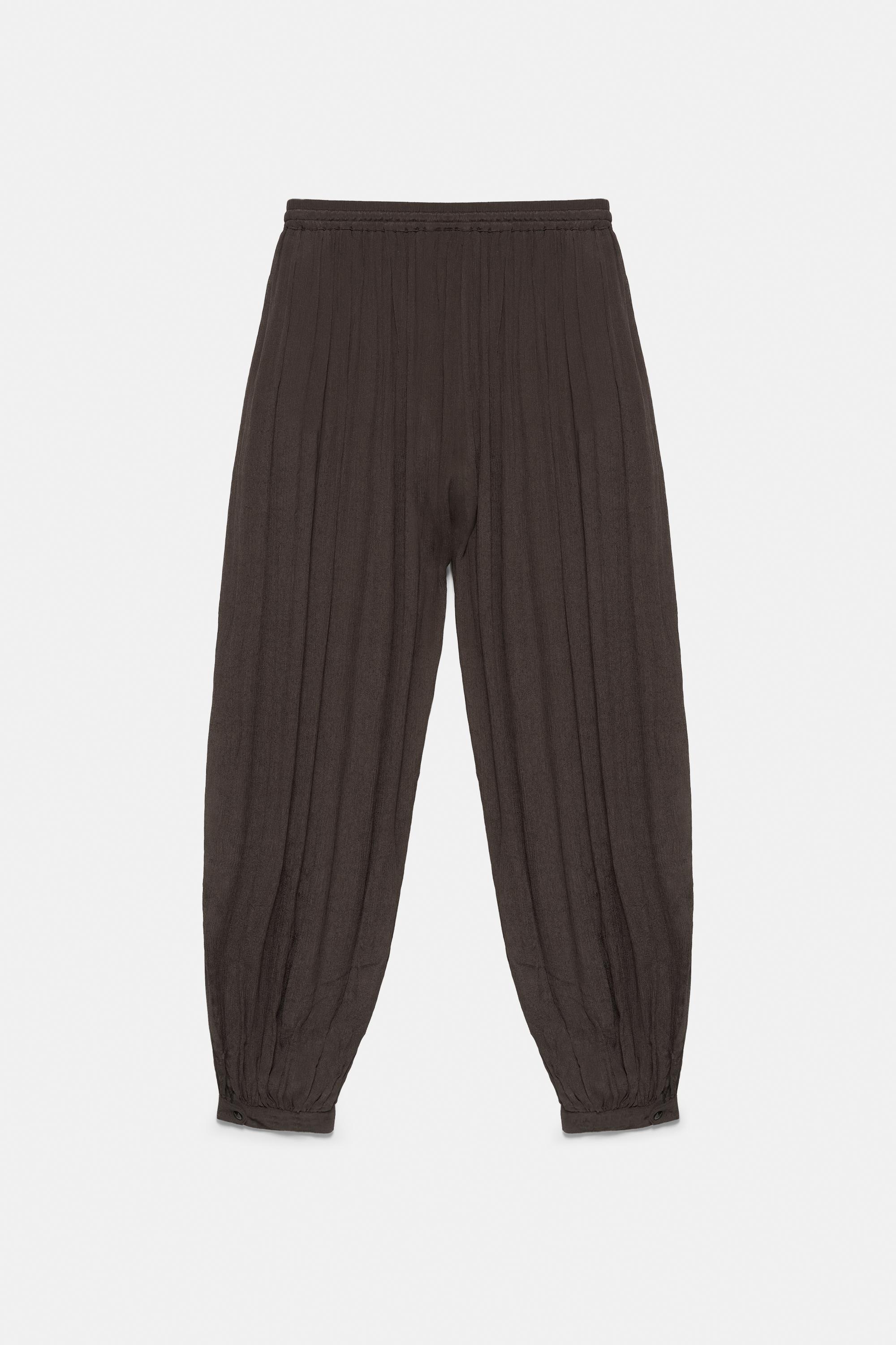 Beaded sarouel trousers — Brown
