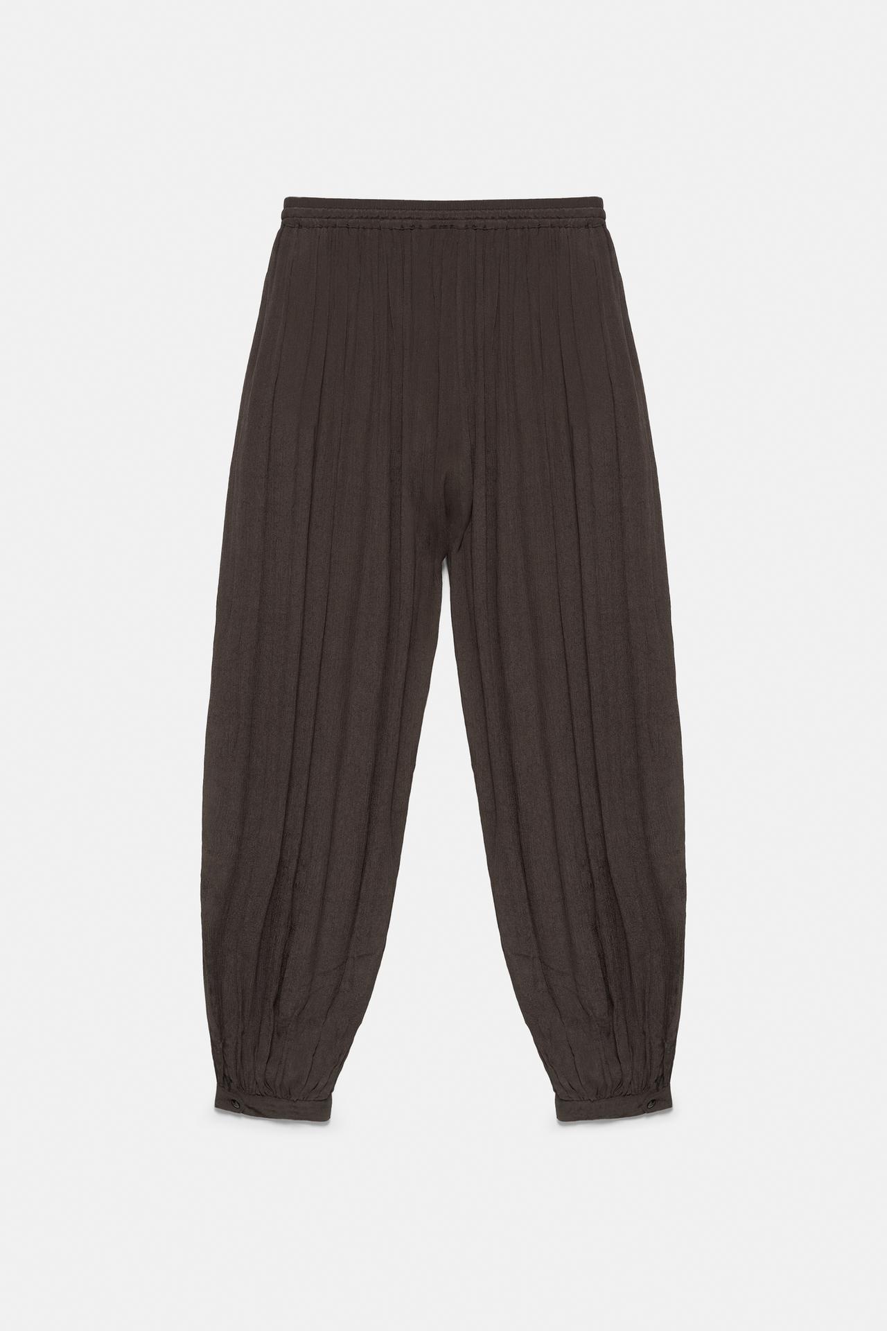 Beaded sarouel trousers — Brown