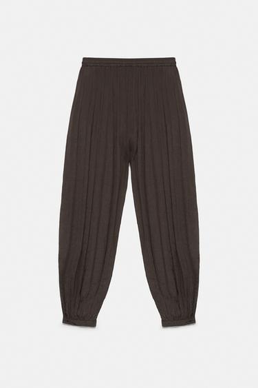 Beaded sarouel trousers — Brown 6