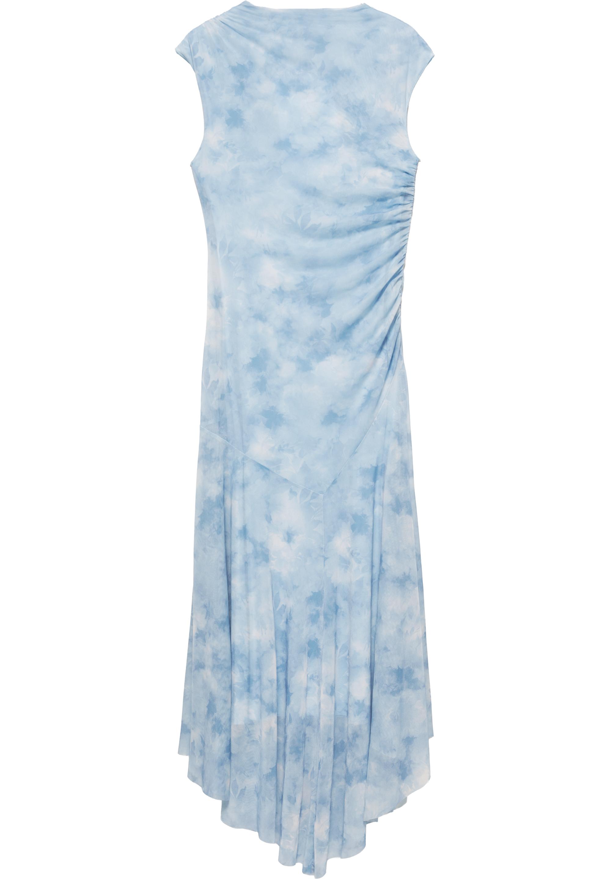 Asymmetric tulle midi dress — Pale blue