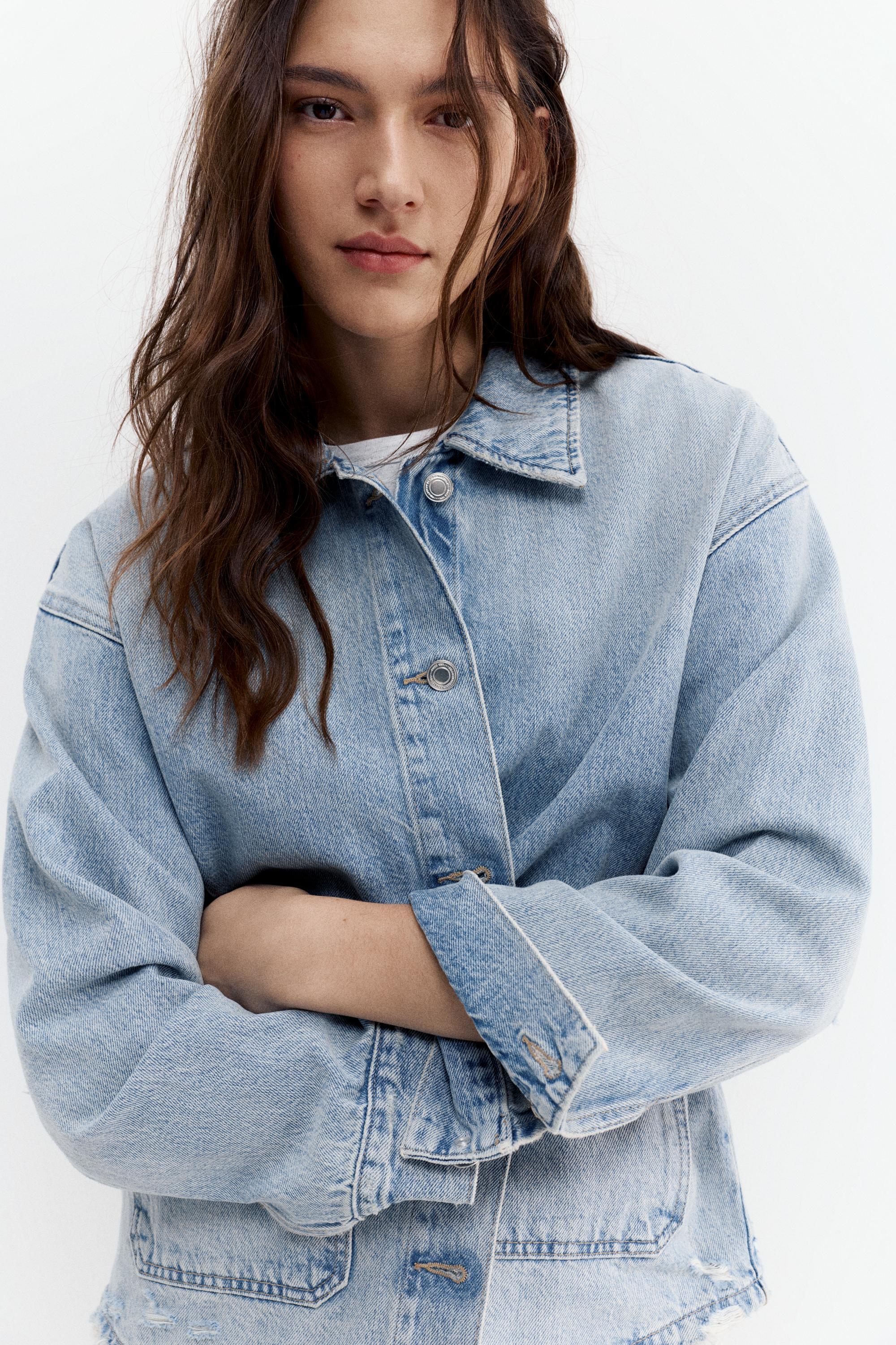 Worker denim ince ceket - Görsel 12