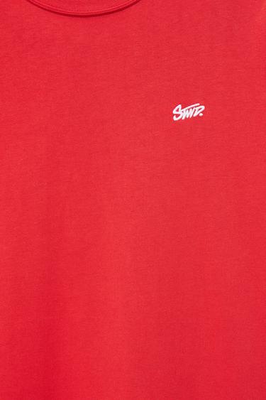 Boxy STWD logo T-shirt — Red 9
