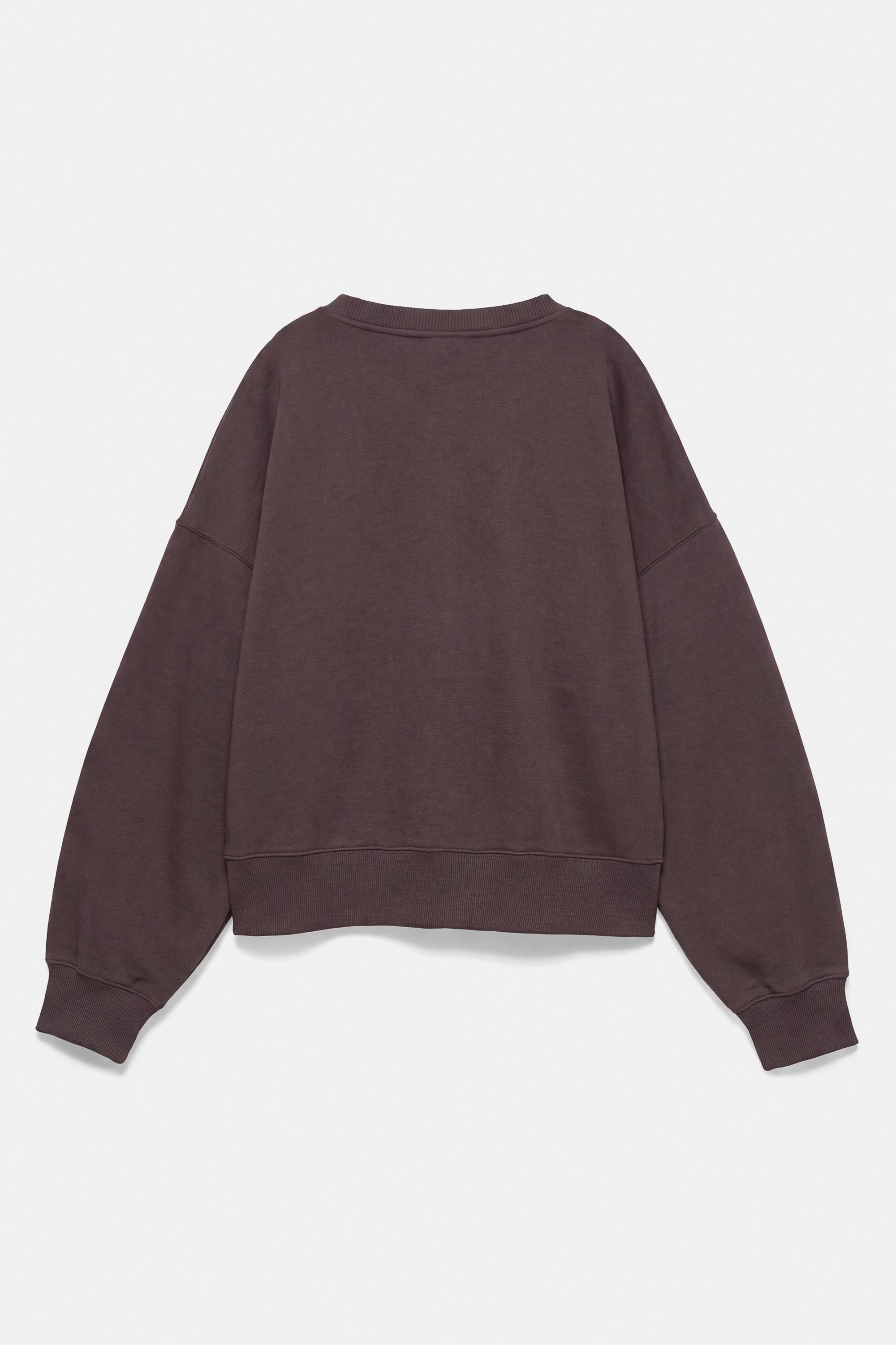 Round neck sweatshirt — Brown