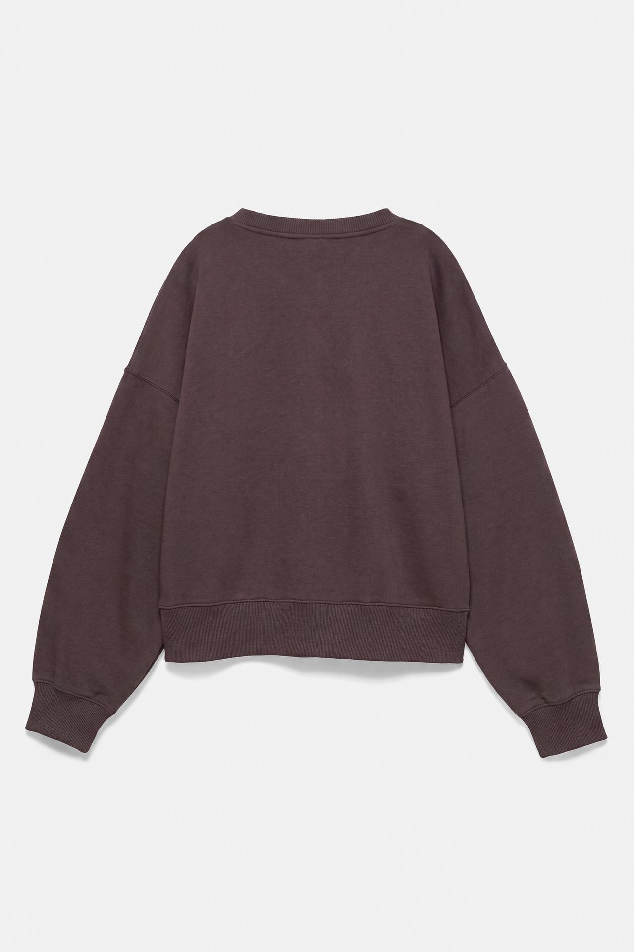 Round neck sweatshirt — Brown