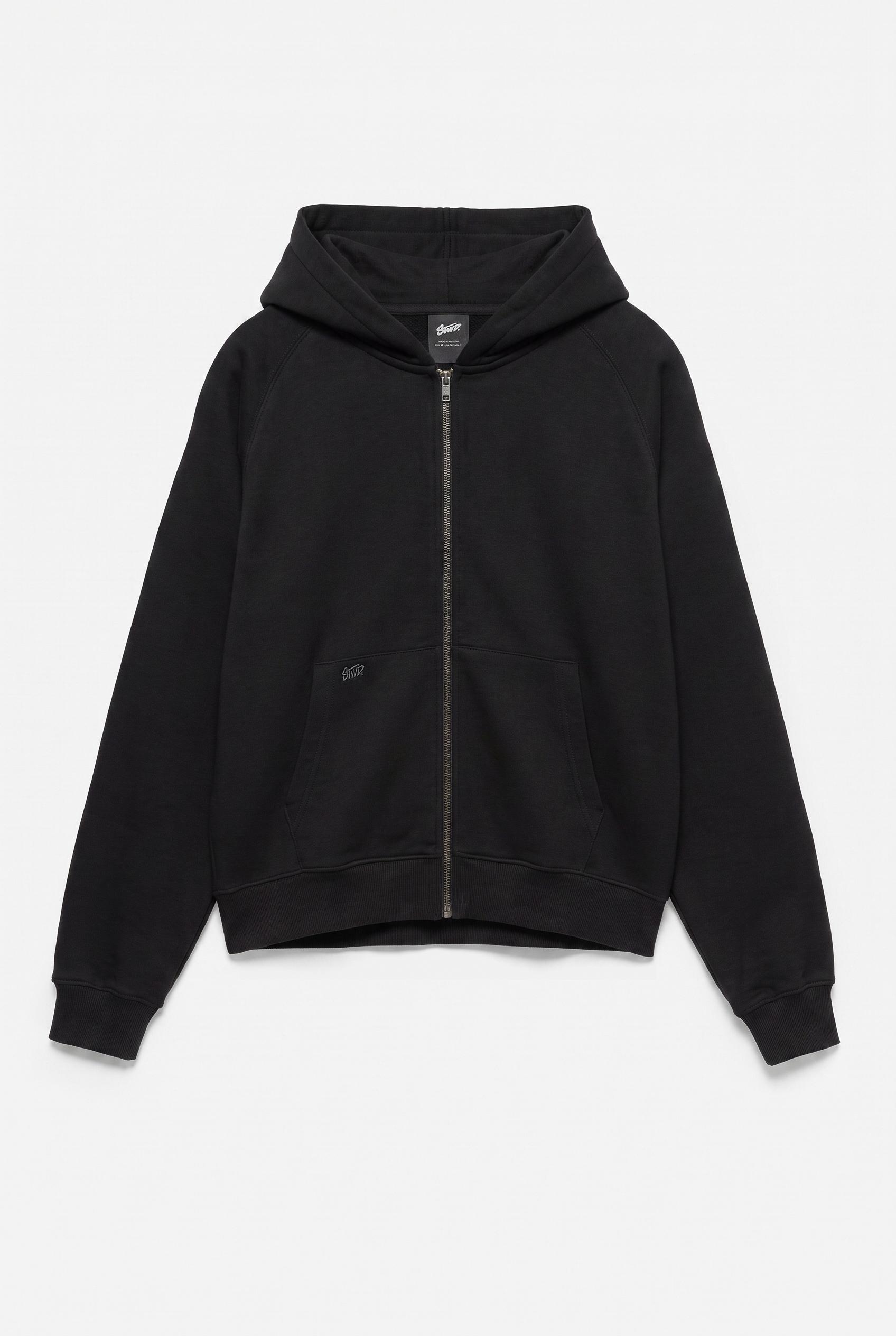 STWD zip-up hoodie — Black