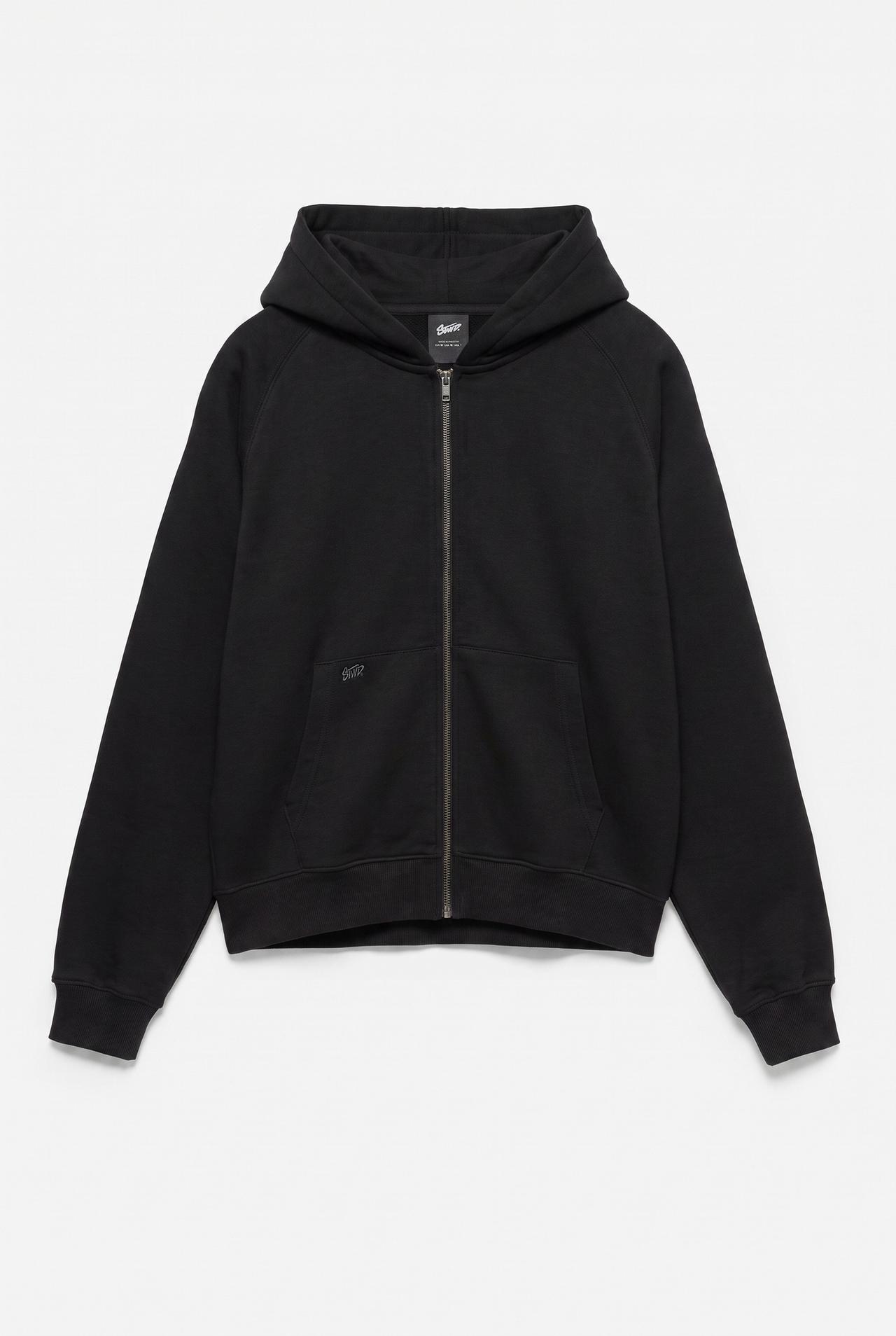 STWD zip-up hoodie — Black
