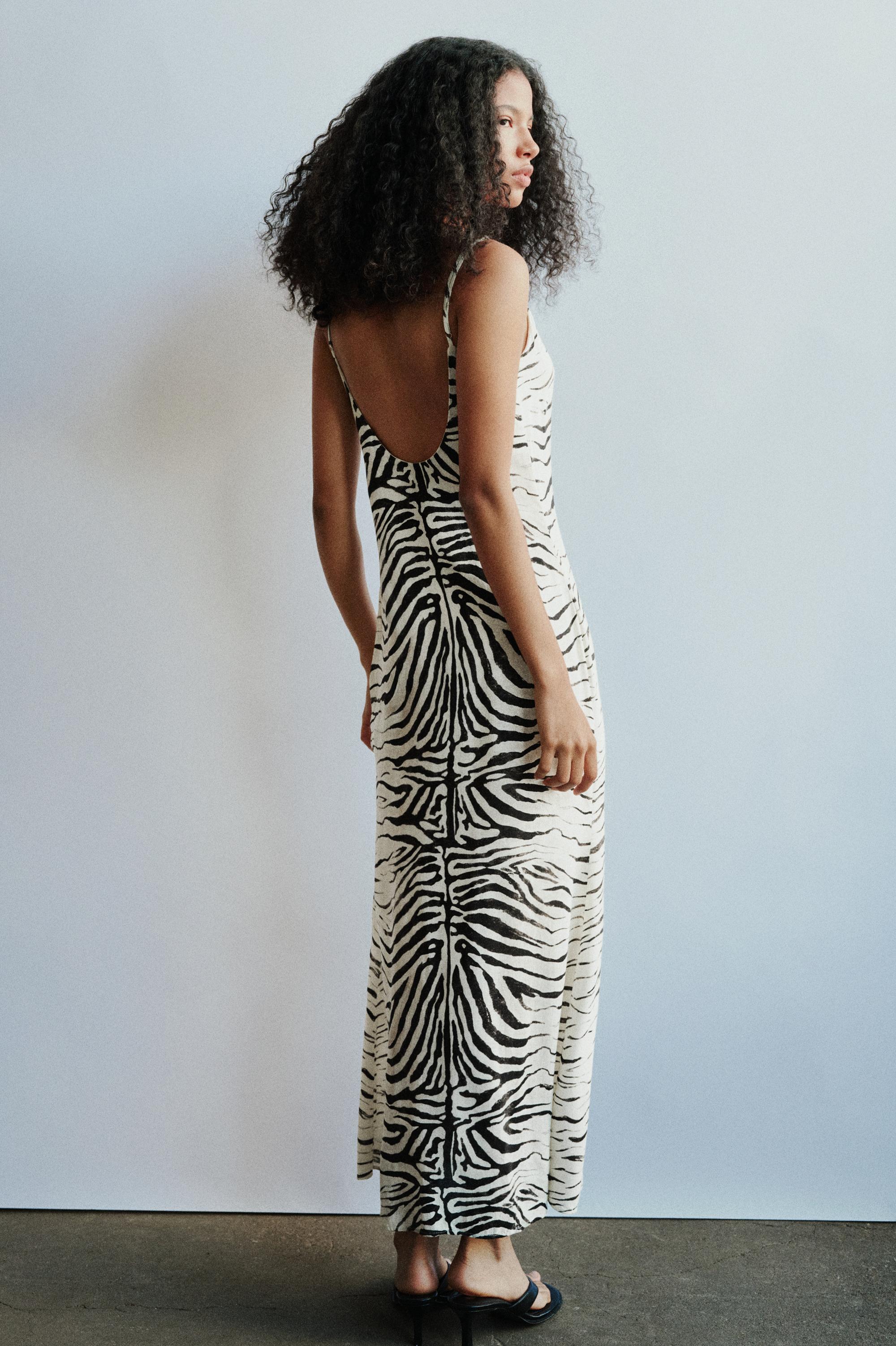 Zebra print midi dress — Ice
