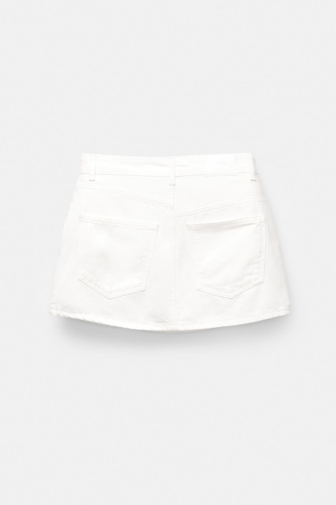 White denim mini skirt PULL&BEAR