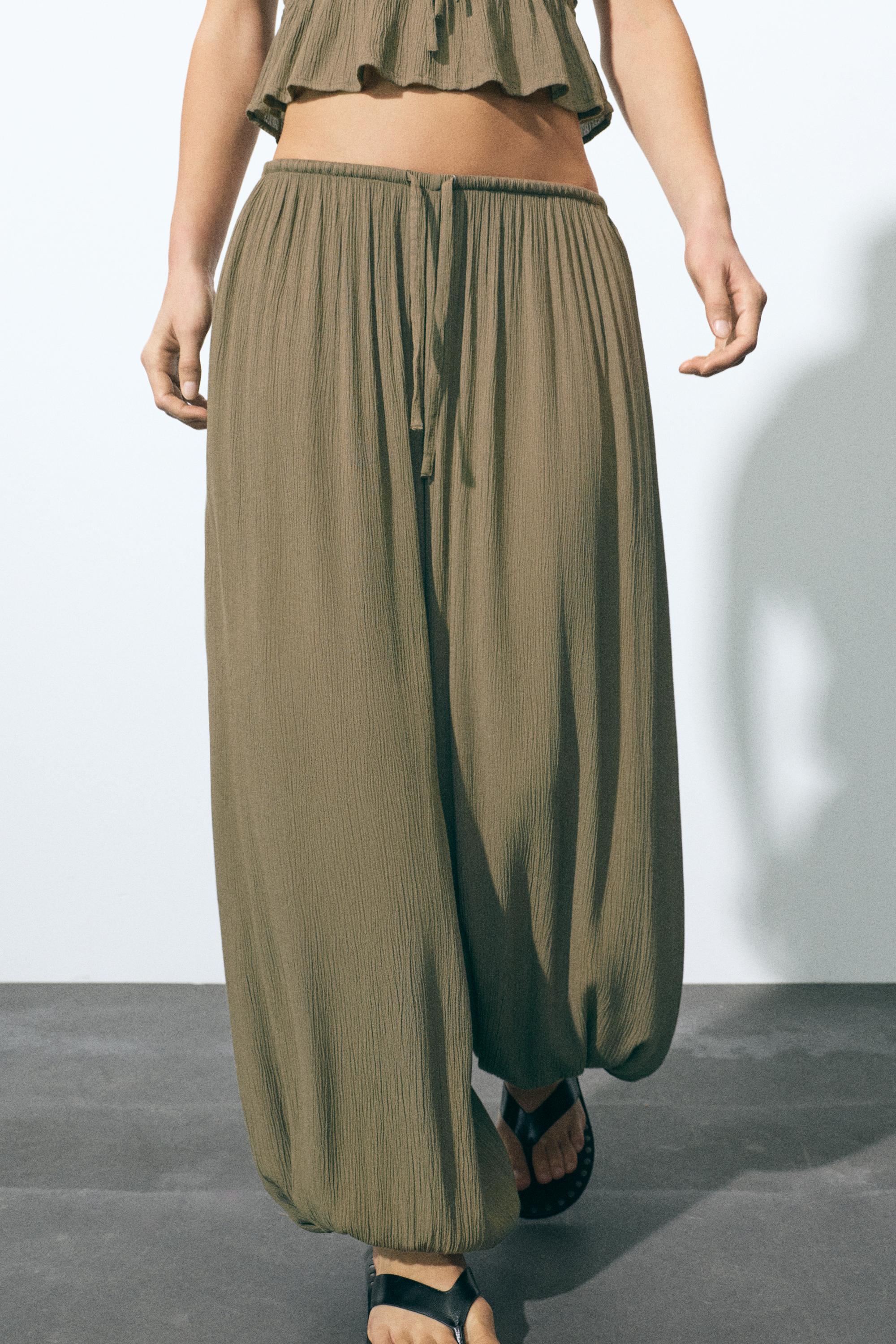 Crepe top with ties — Green