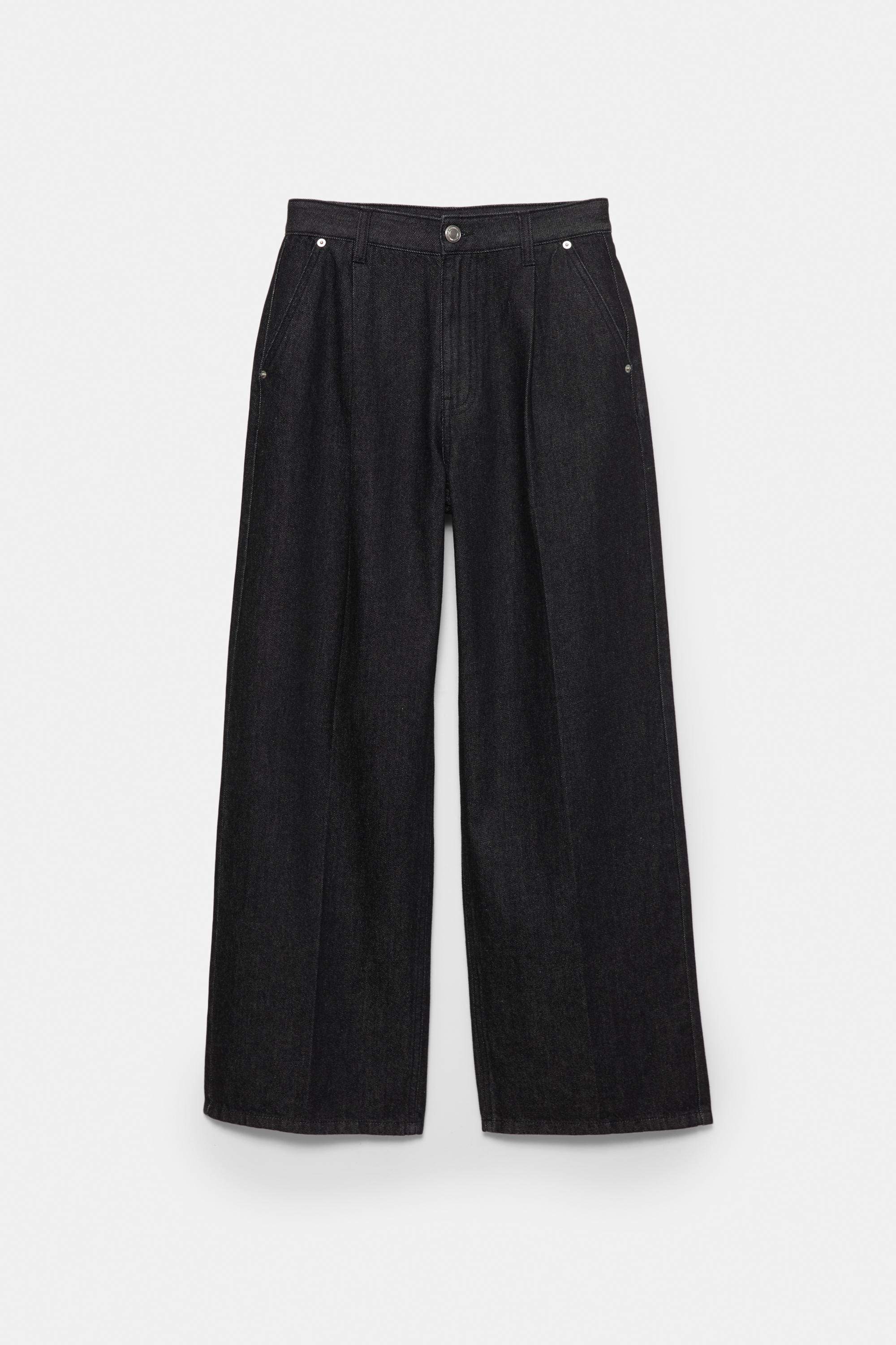 Relaxed fit wide-leg jeans — Black