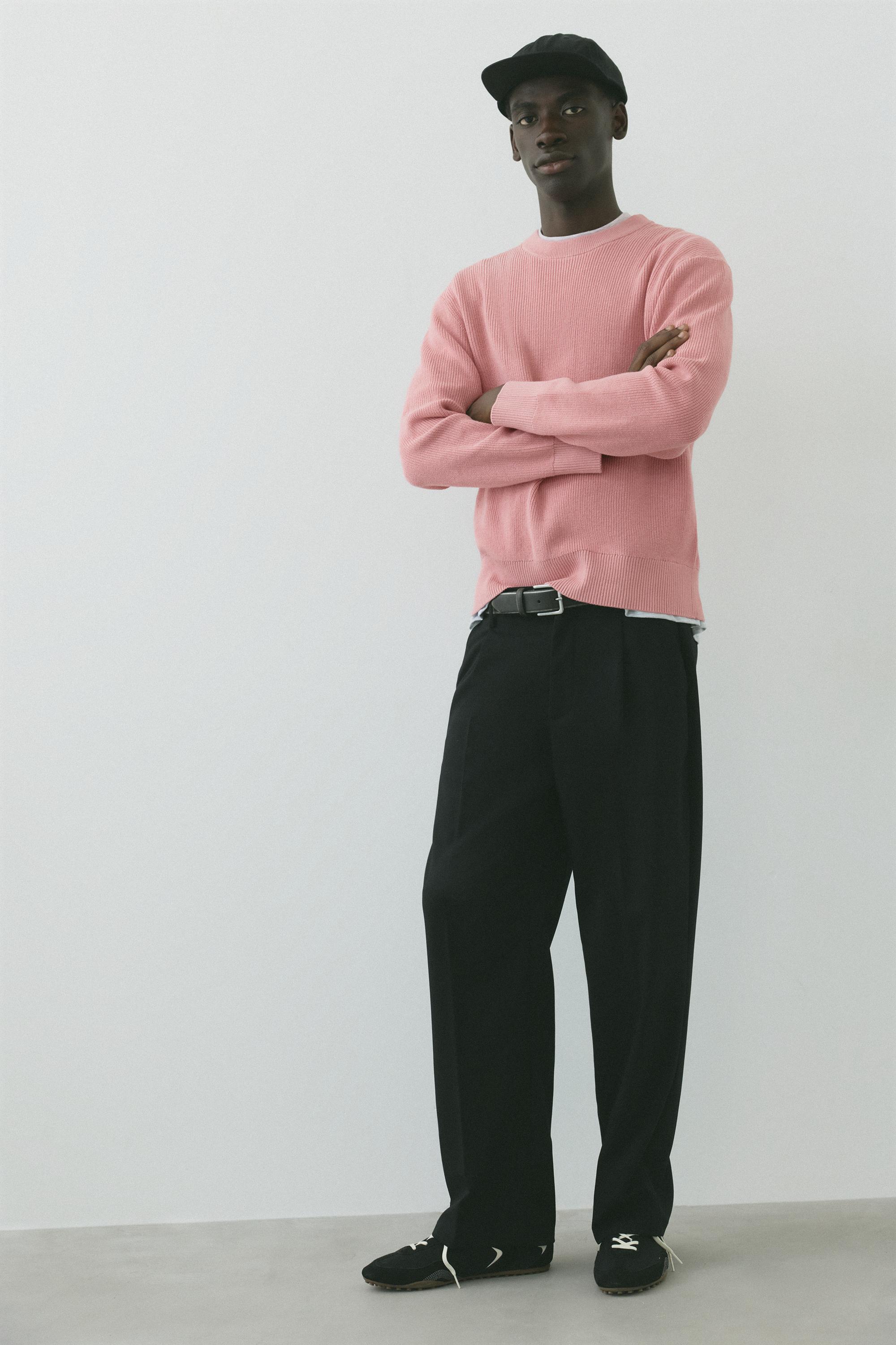 Wide-leg tailored trousers — Black