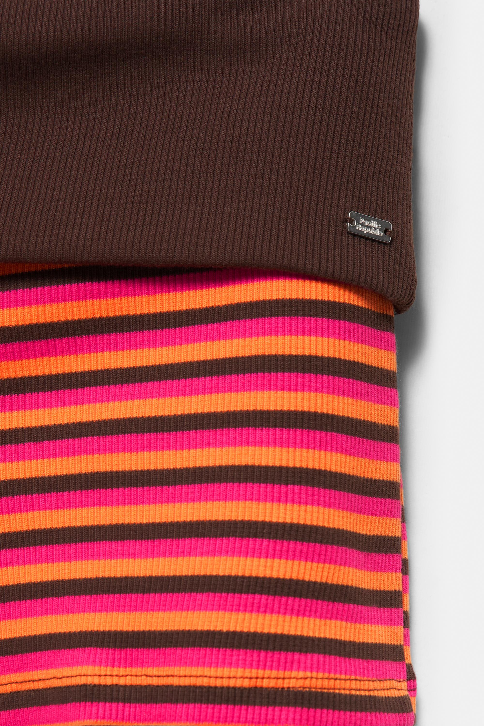 Striped knit shorts — Brown