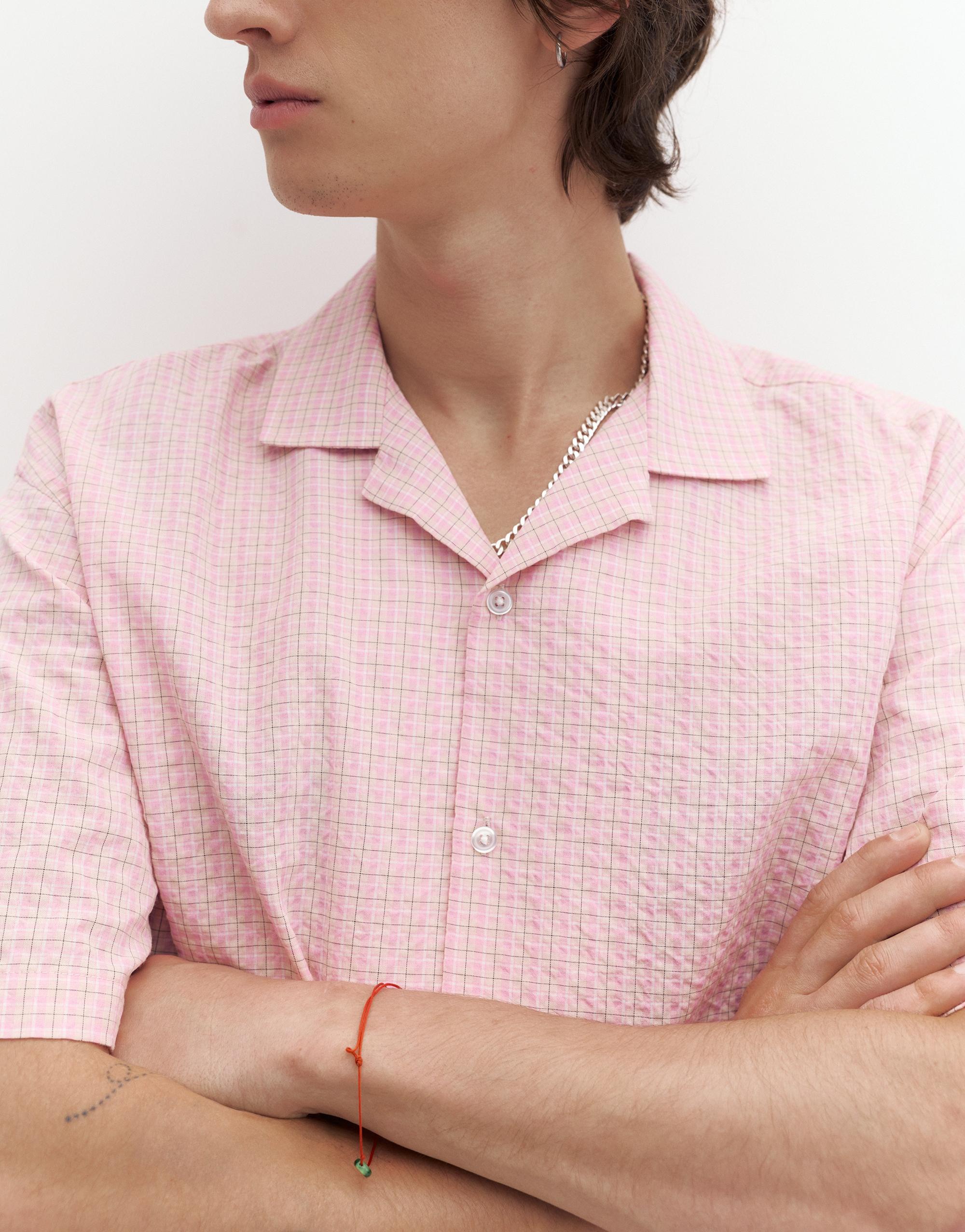 Short sleeve check shirt — Pink