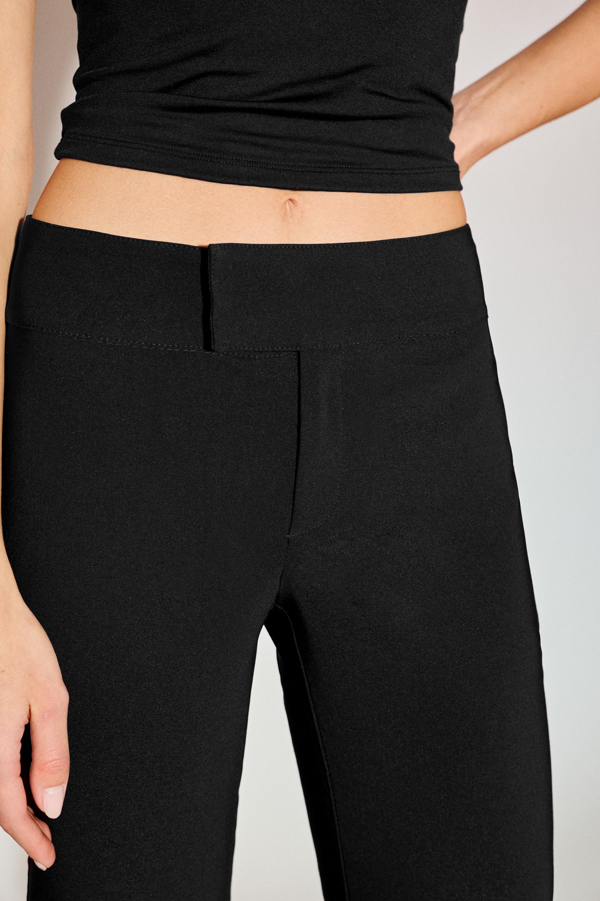 Mid-waist bootcut trousers — Black