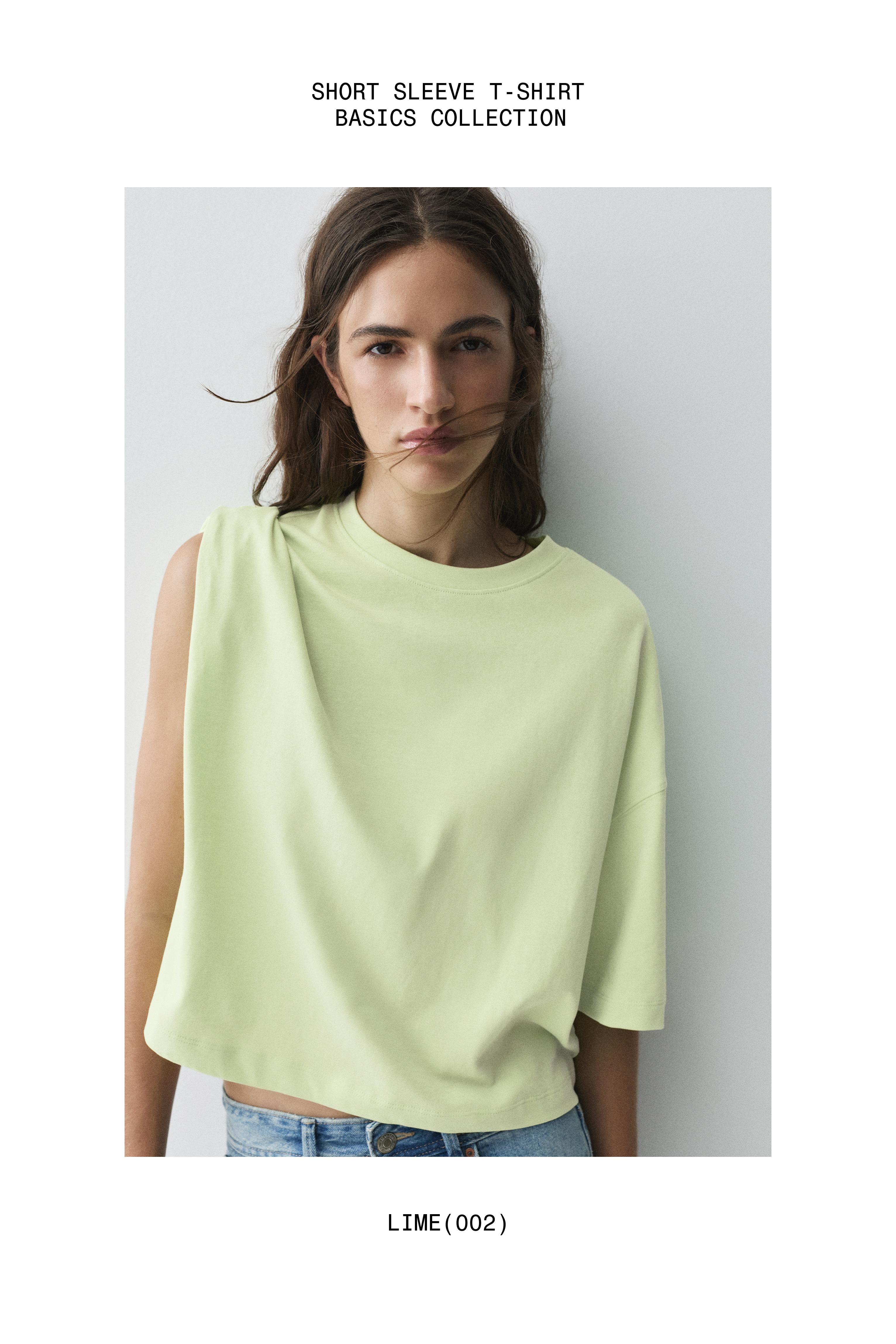 Boxy fit short sleeve T-shirt — Lime