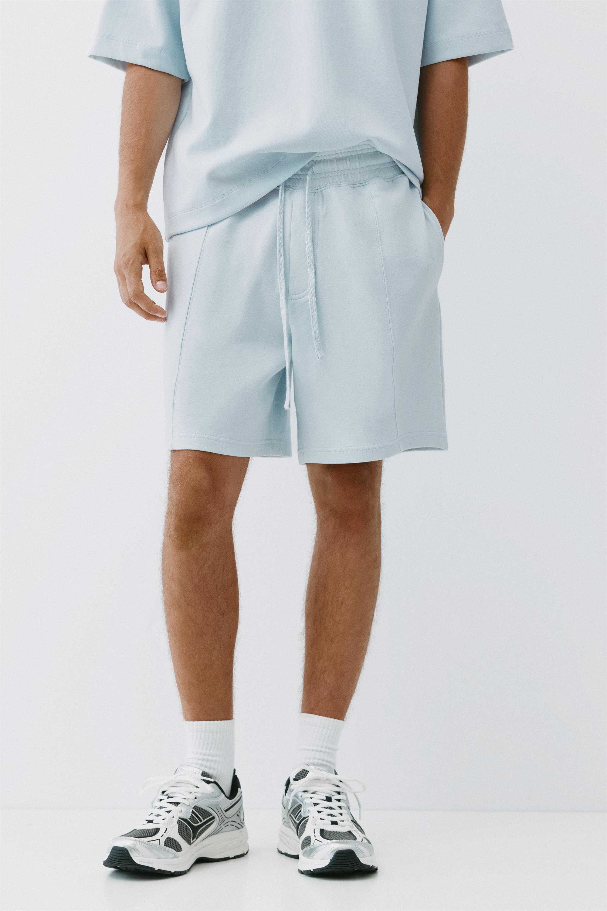 Interlock jogger Bermuda shorts — Sky blue