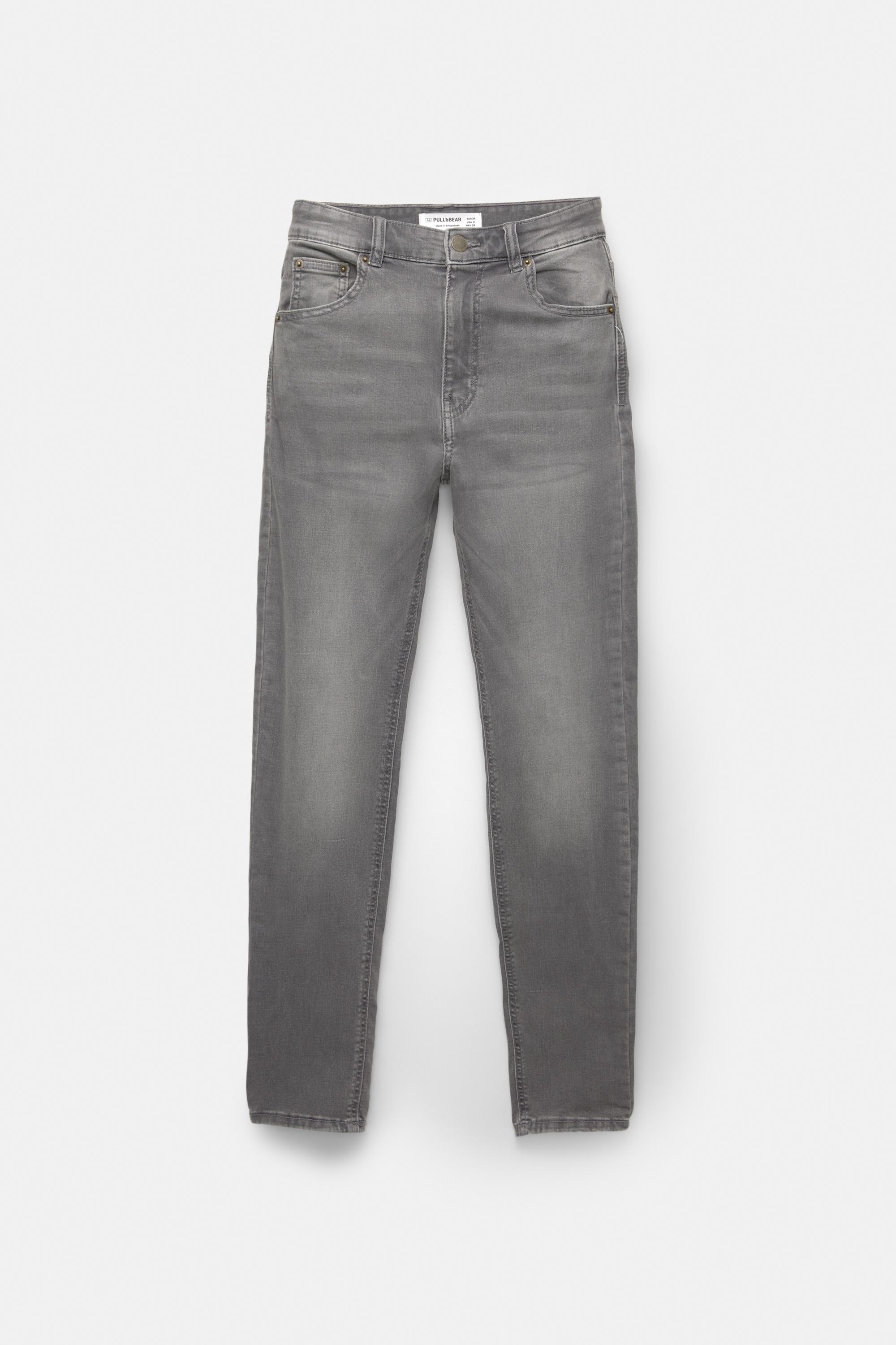 High-waist skinny jeans — Grey
