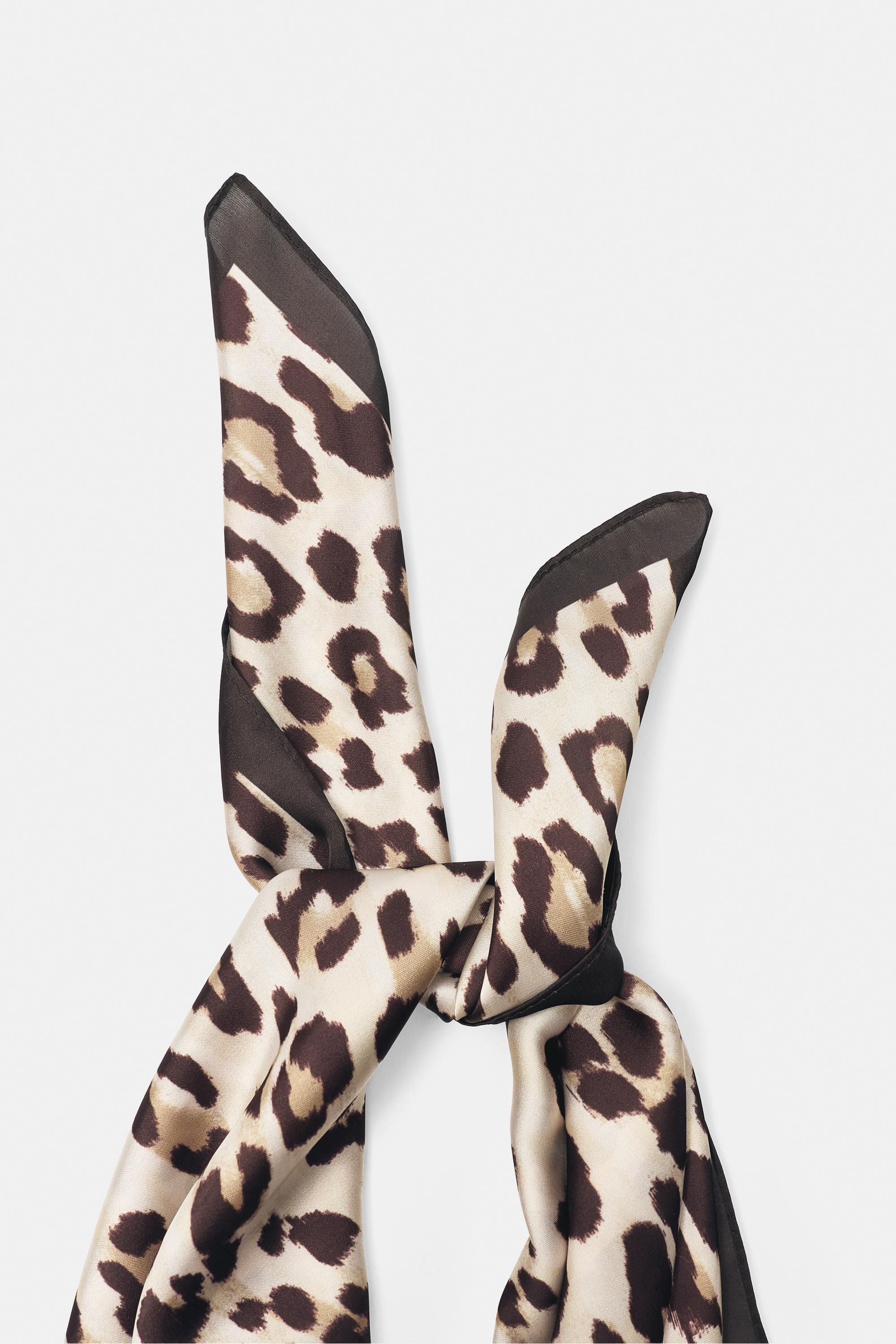 Leopard print bandana — Brown