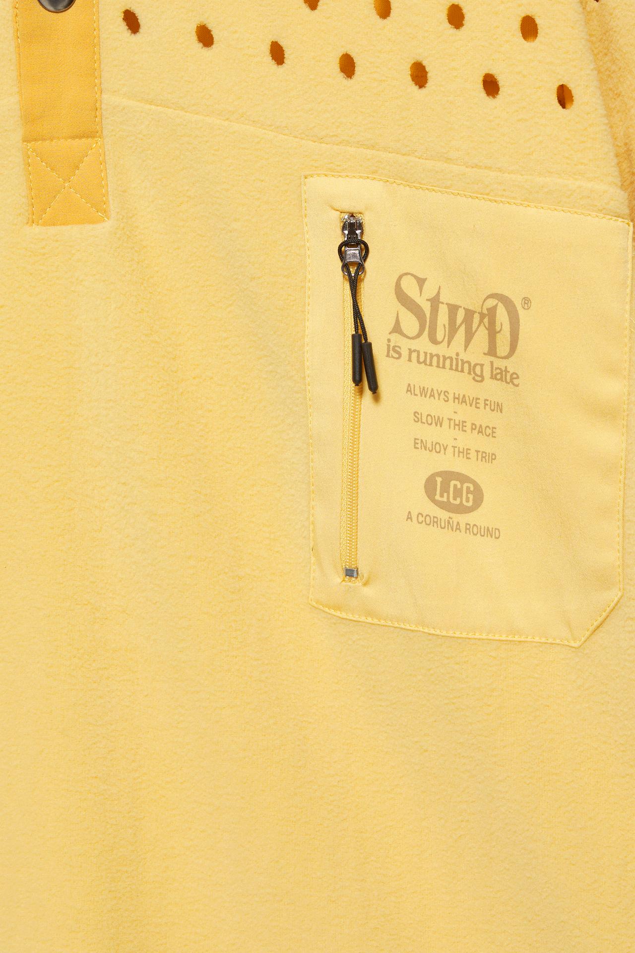 Button-neck fleece sweatshirt — Mustard