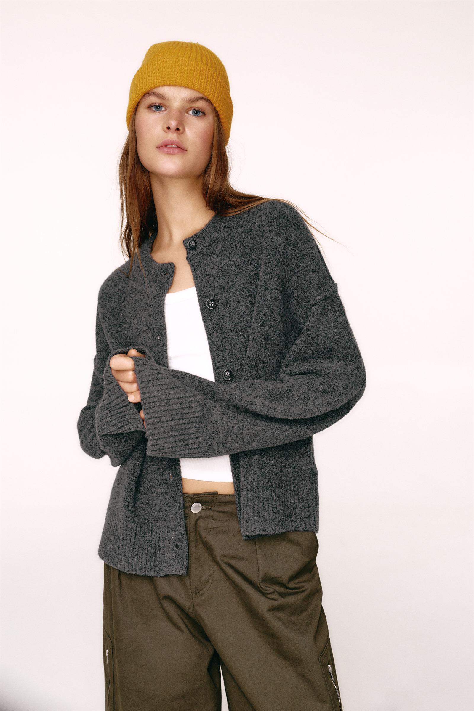 Soft knit cardigan — Anthracite grey