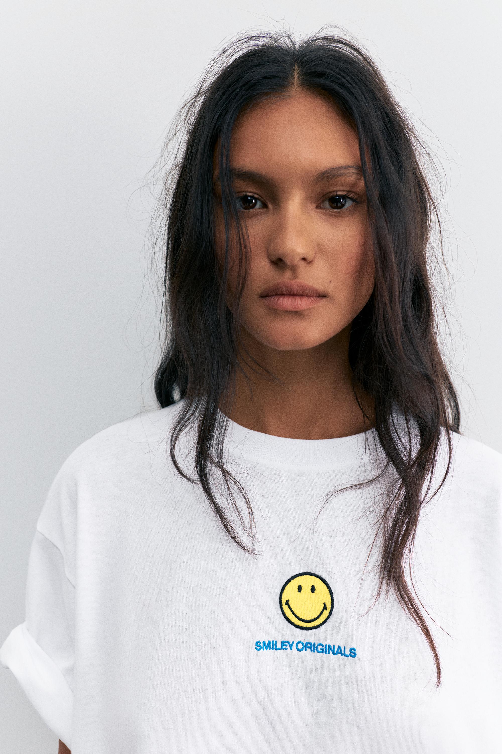 Smiley Yin Yang T-shirt — White