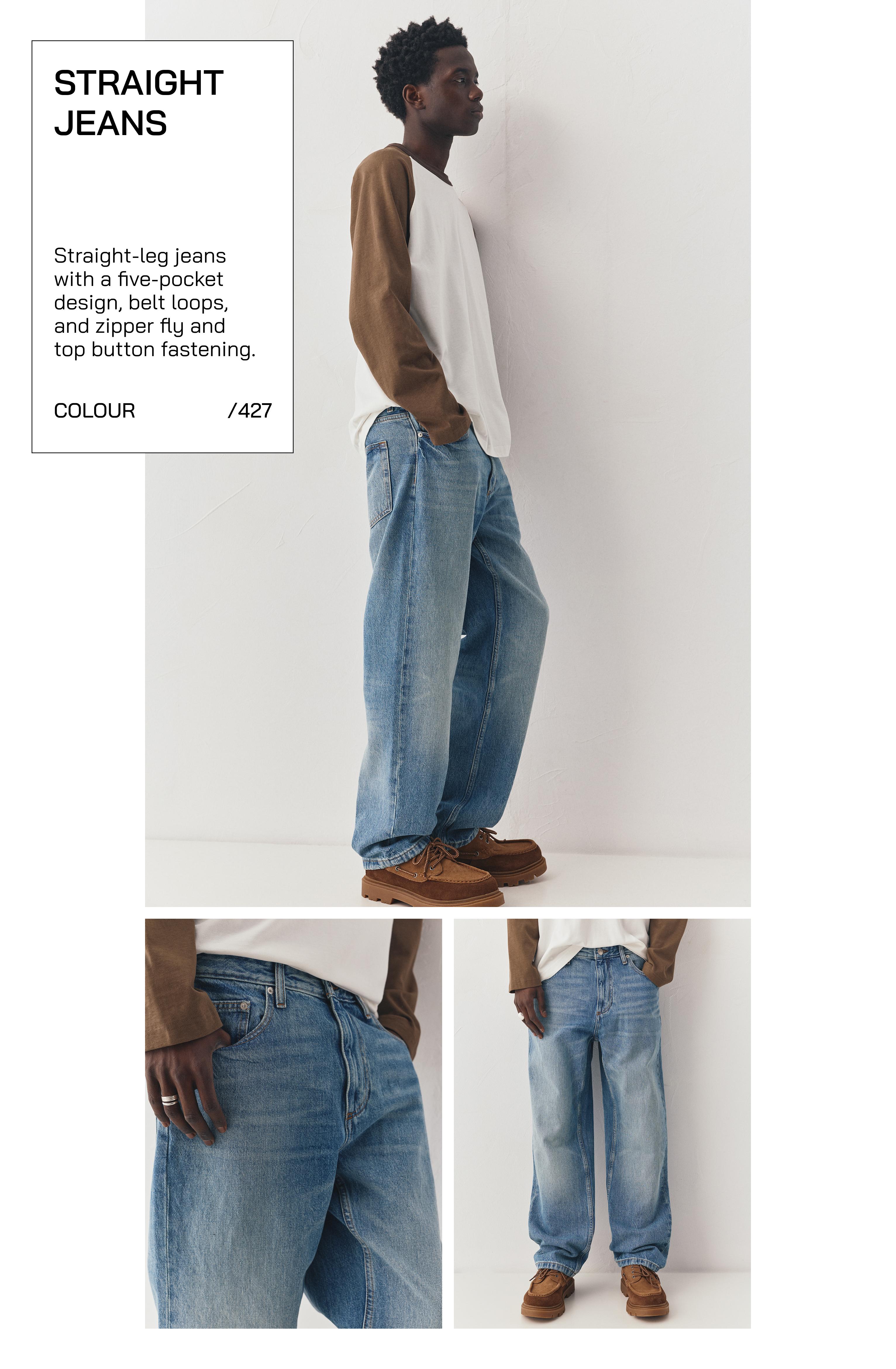 Straight-leg jeans — Medium blue