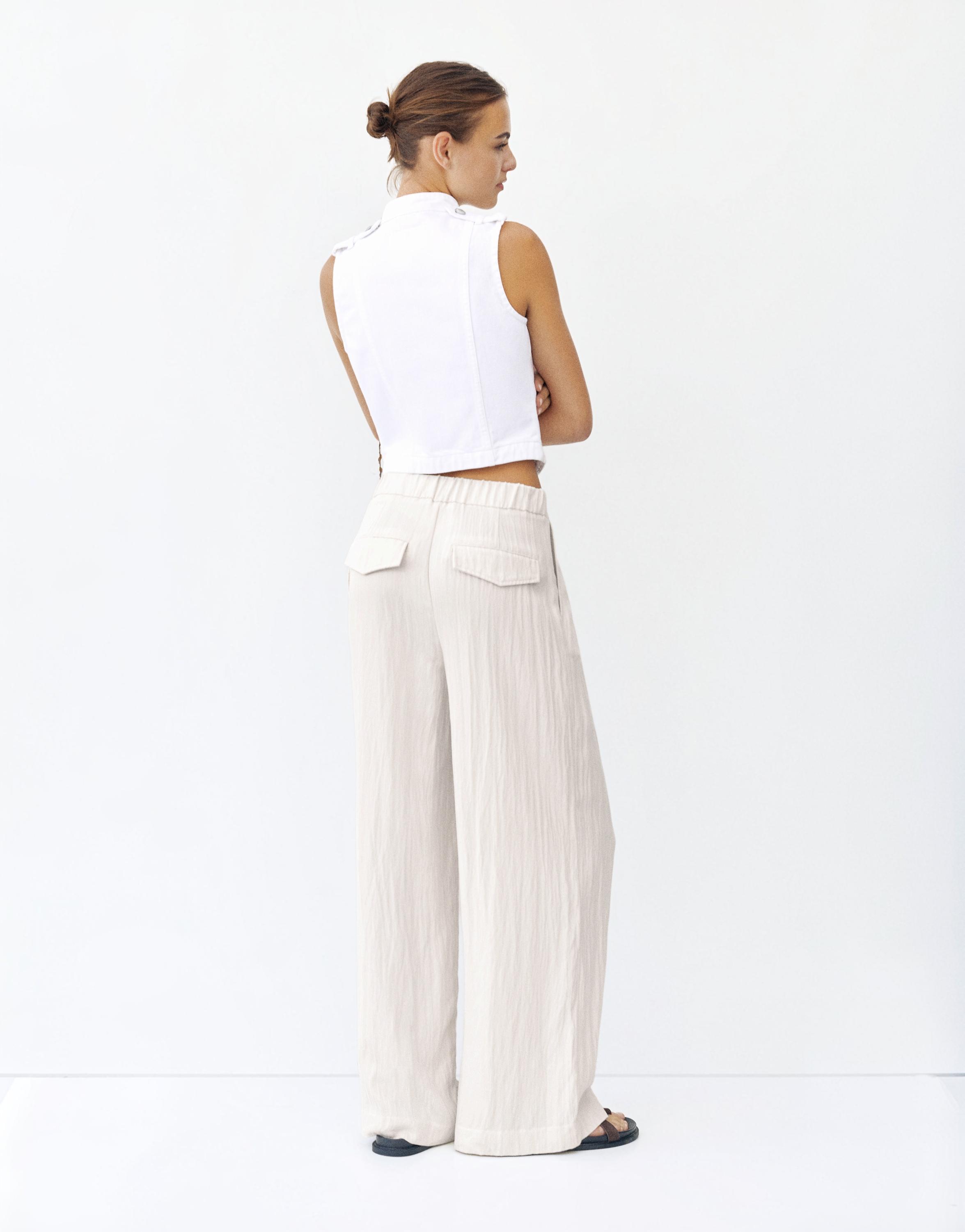 Darted smart trousers — Ecru
