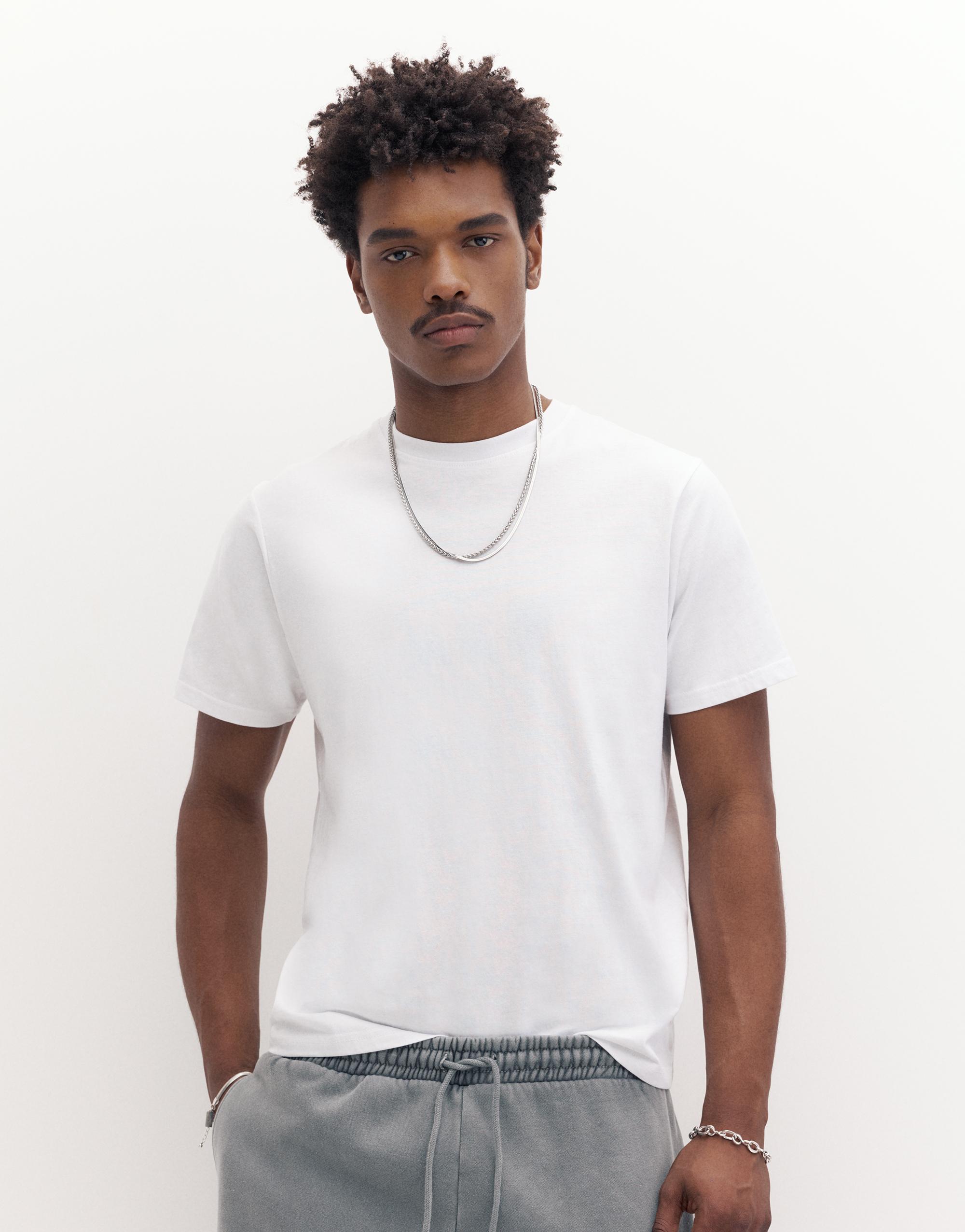Basic short sleeve cotton T-shirt — White