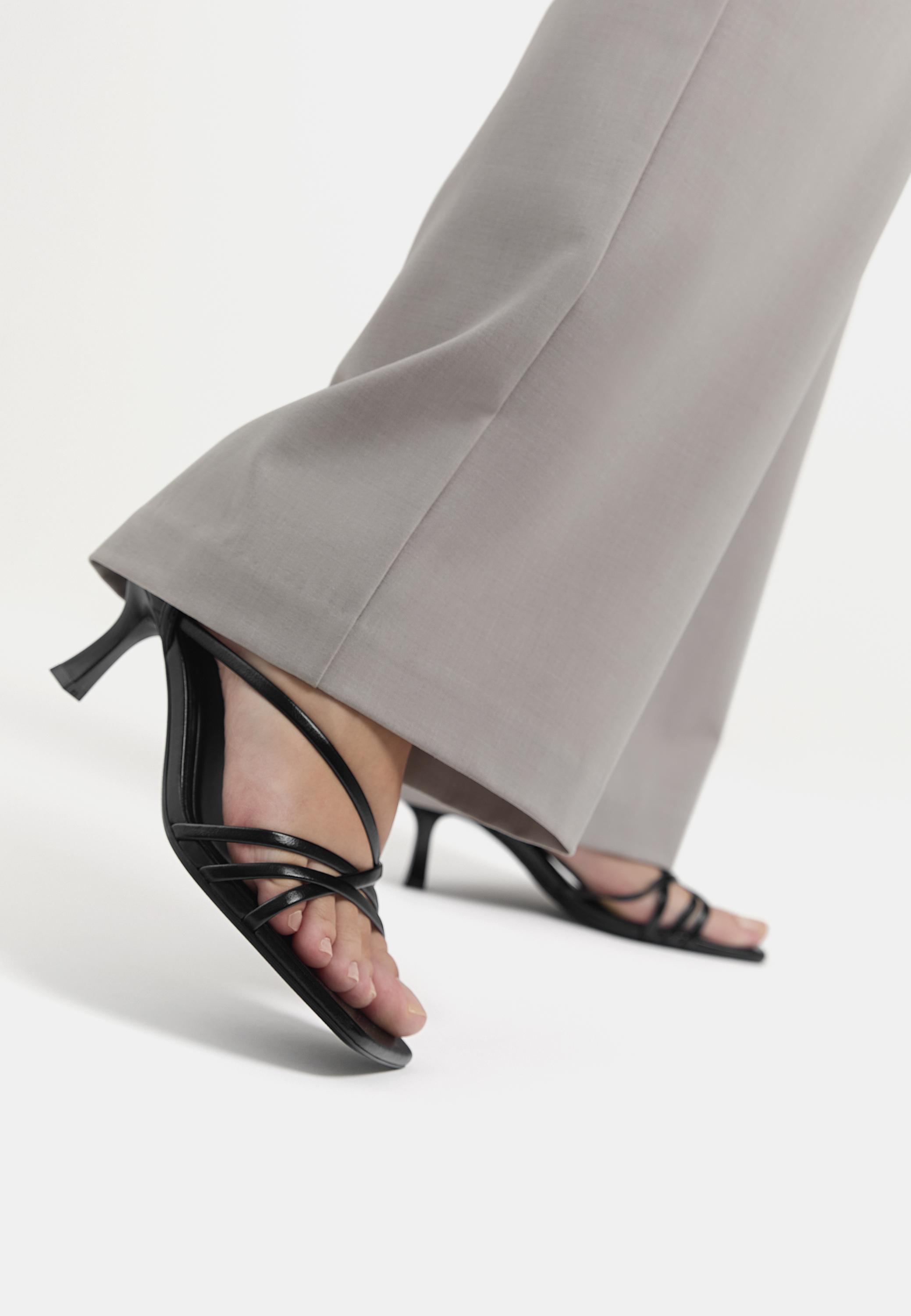Strappy high-heel sandals — Black
