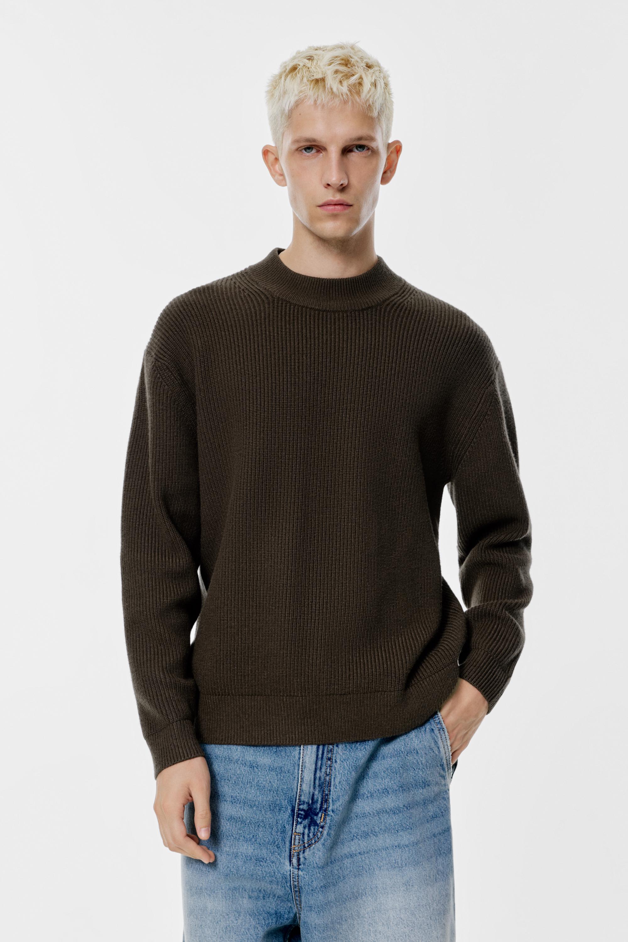 Pull En Maille Côtelée - Pull&Bear - Modalova