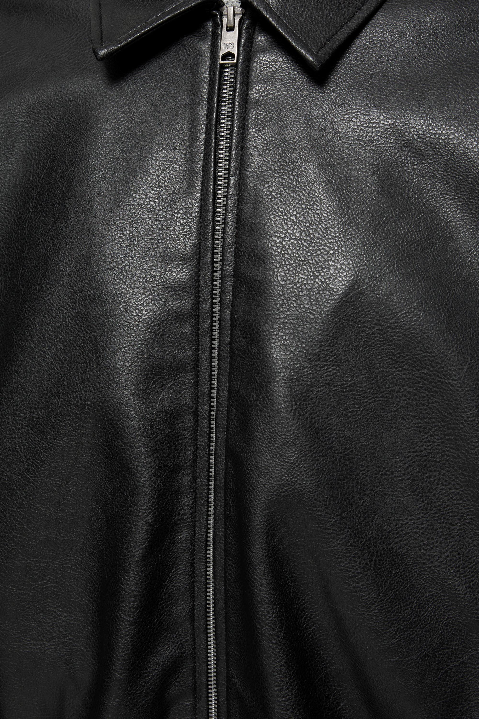 Leather-effect jacket — Black
