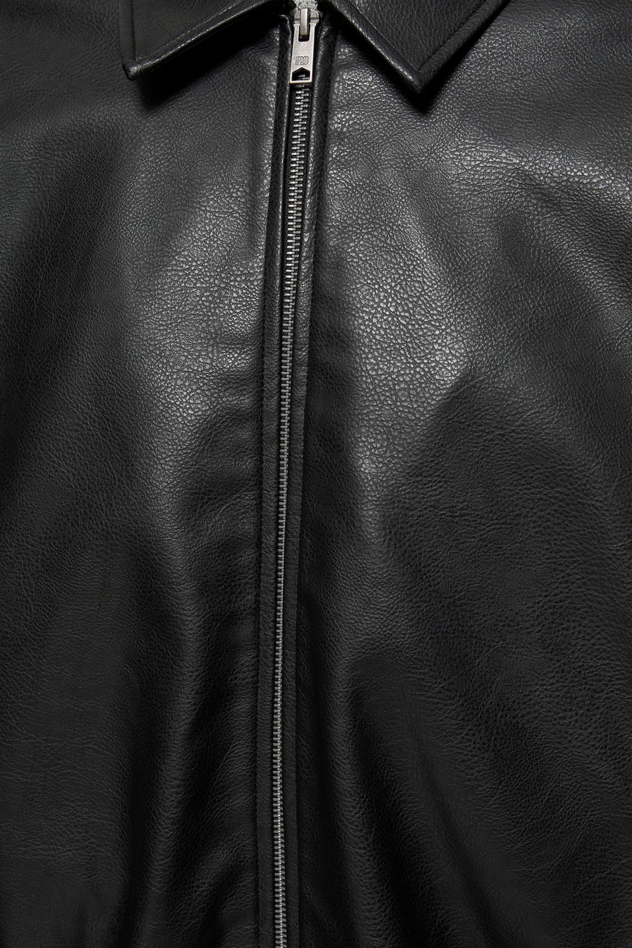 Leather-effect jacket — Black
