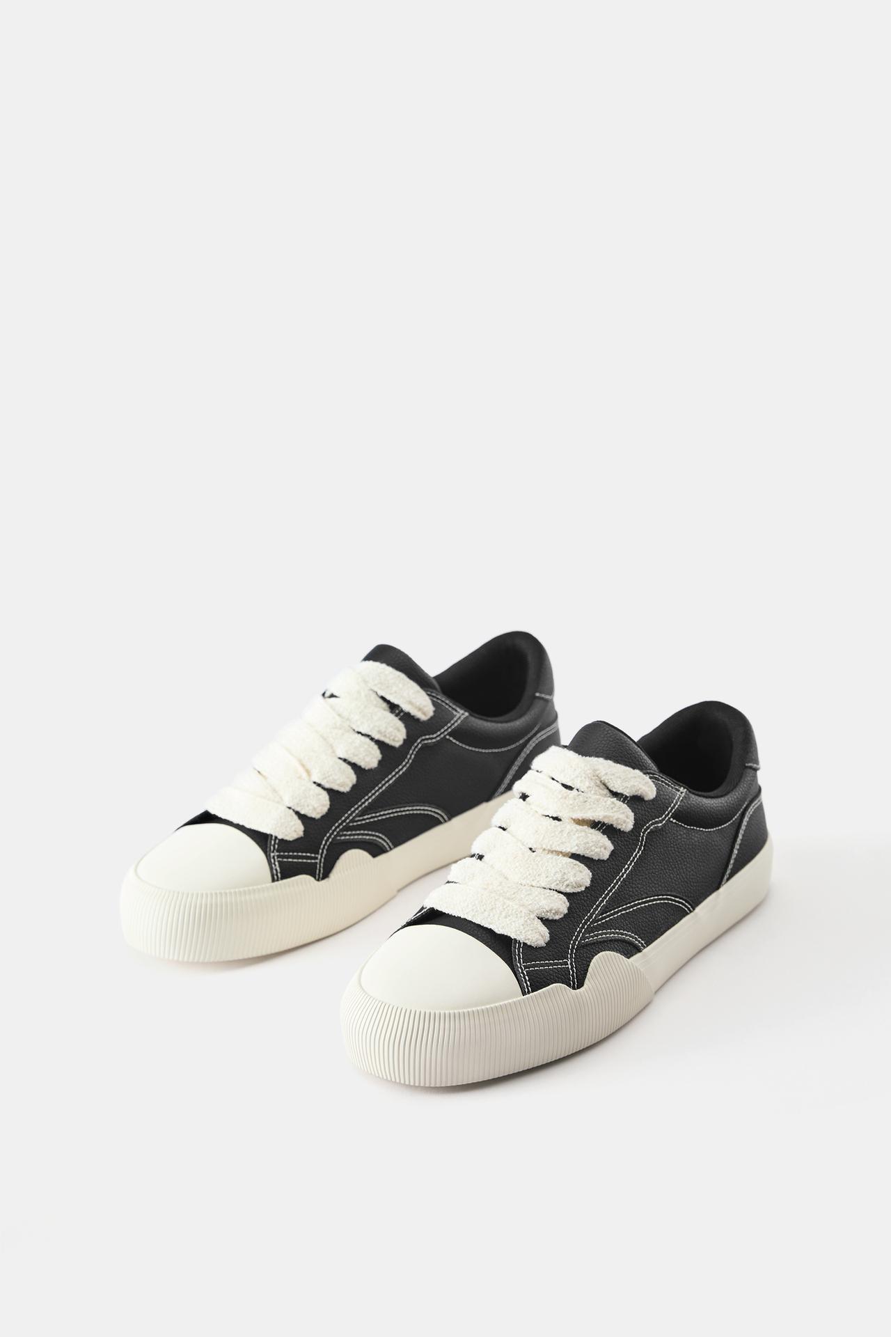Casual stitched trainers — Black
