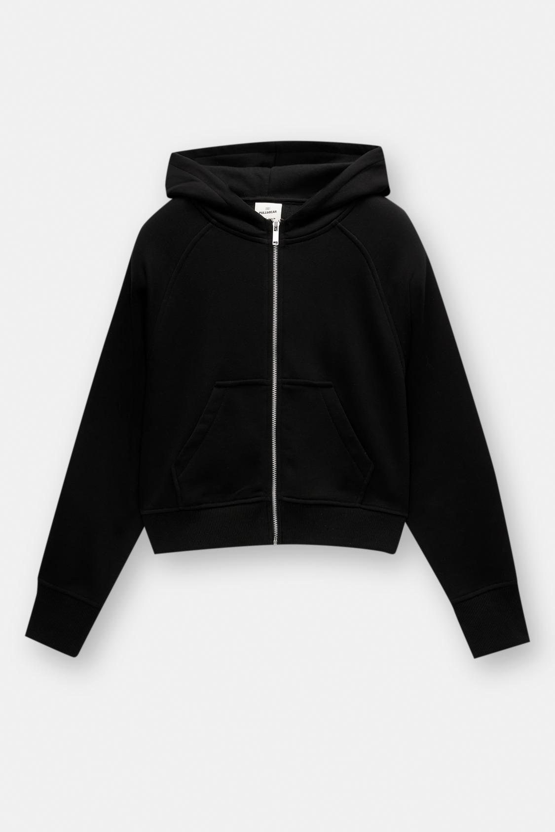 Sudadera Negra Pull And Bear Sudadera Rosa Hombre Sudadera Básica