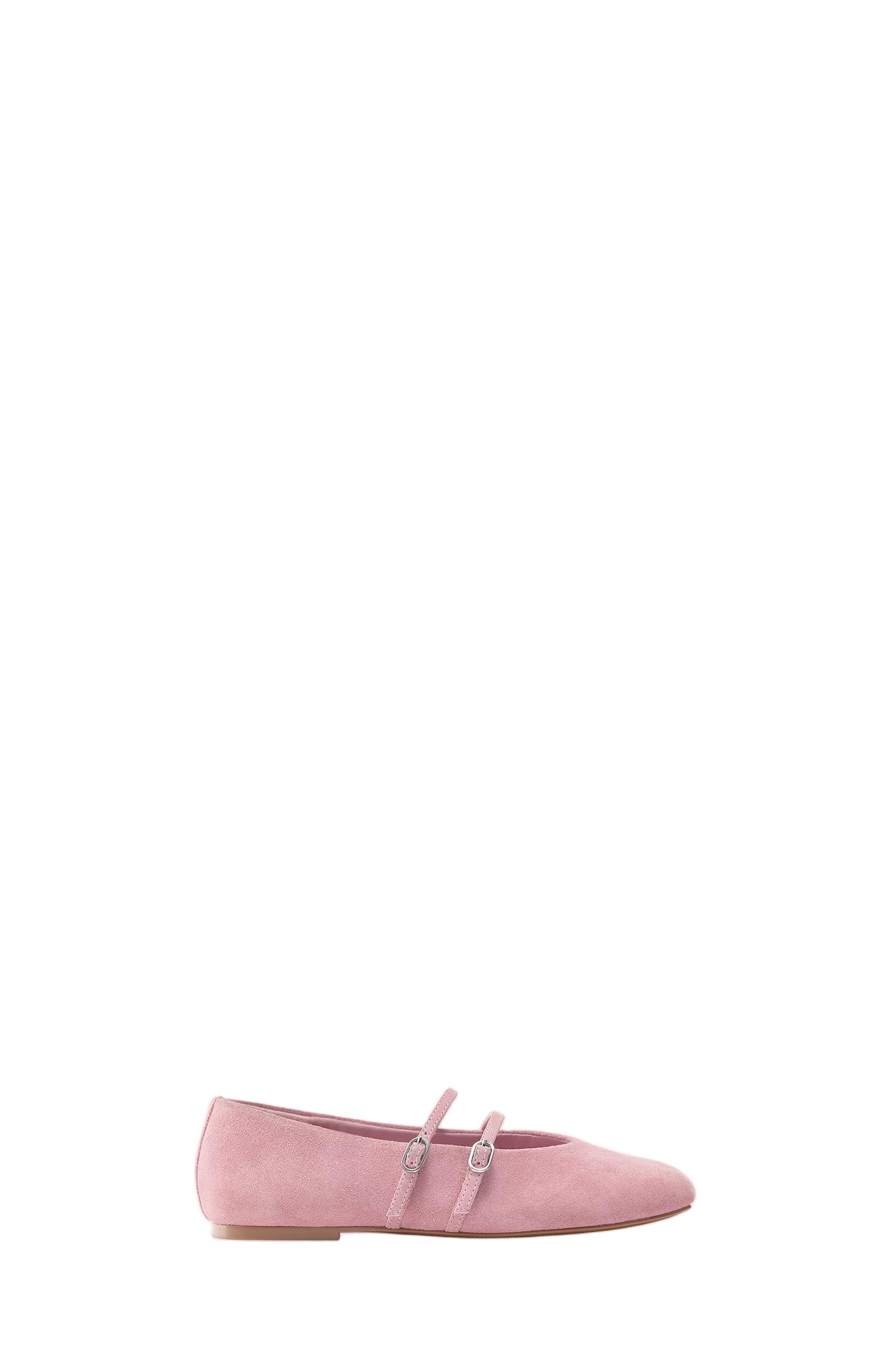 Leather strap ballerinas — Pink