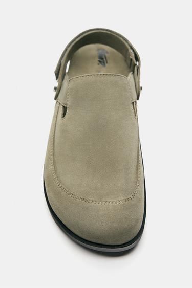 STWD leather strap clogs — Khaki 3