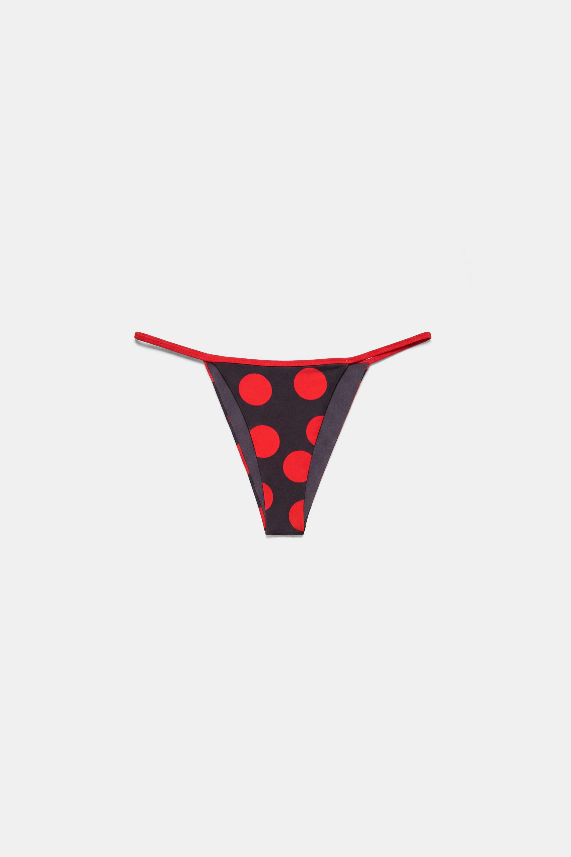 Polka dot bikini bottoms — Red