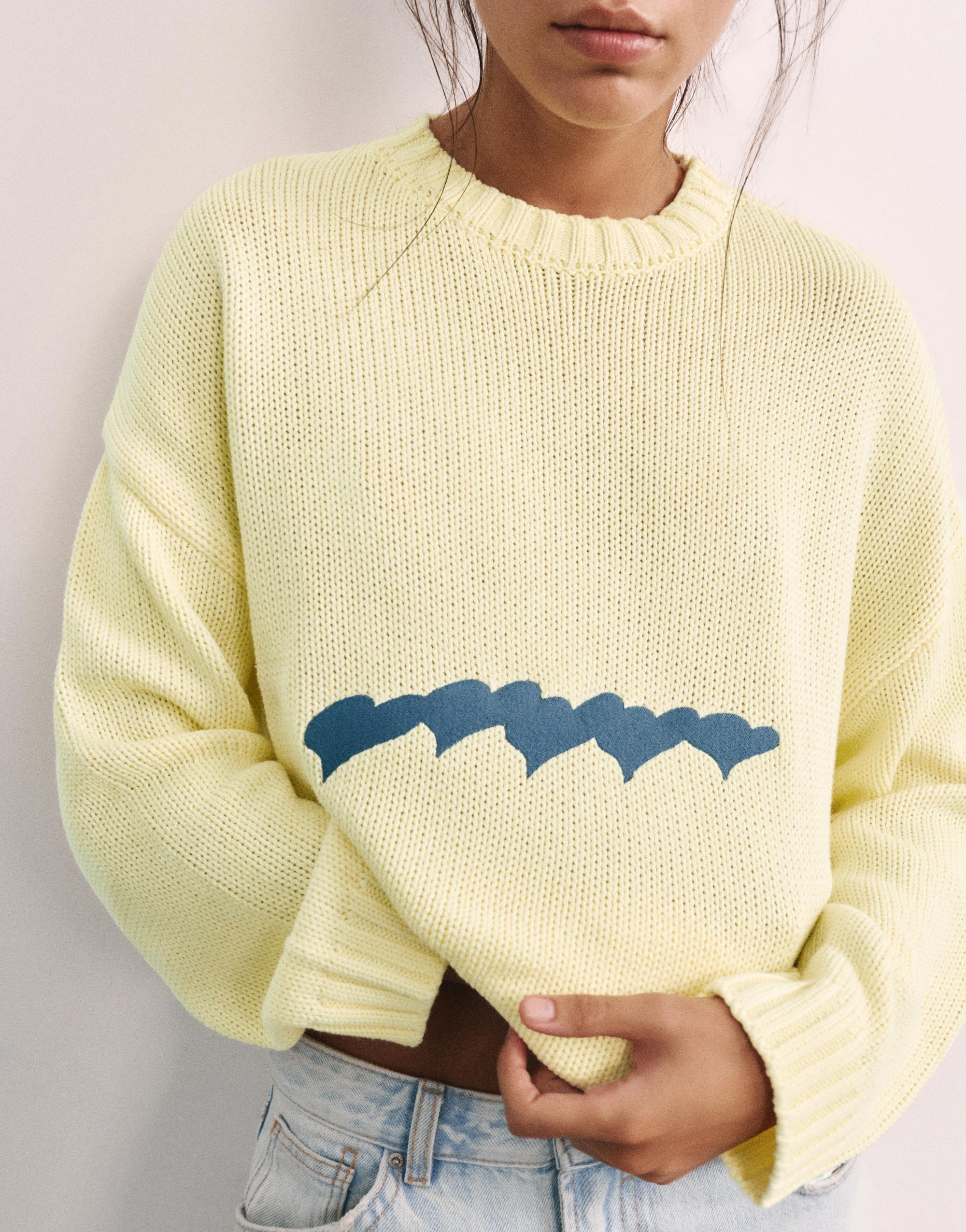 Oversize heart jumper — Yellow
