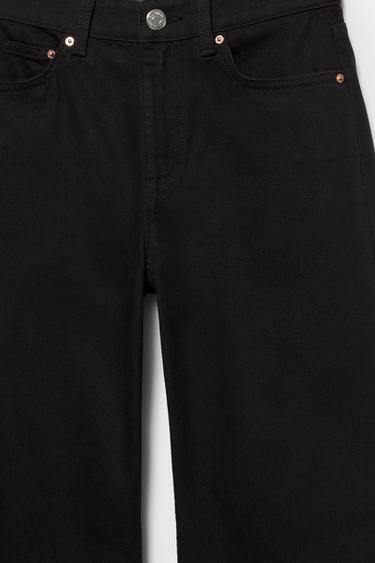 High-waist wide straight-leg jeans — Black marl 9