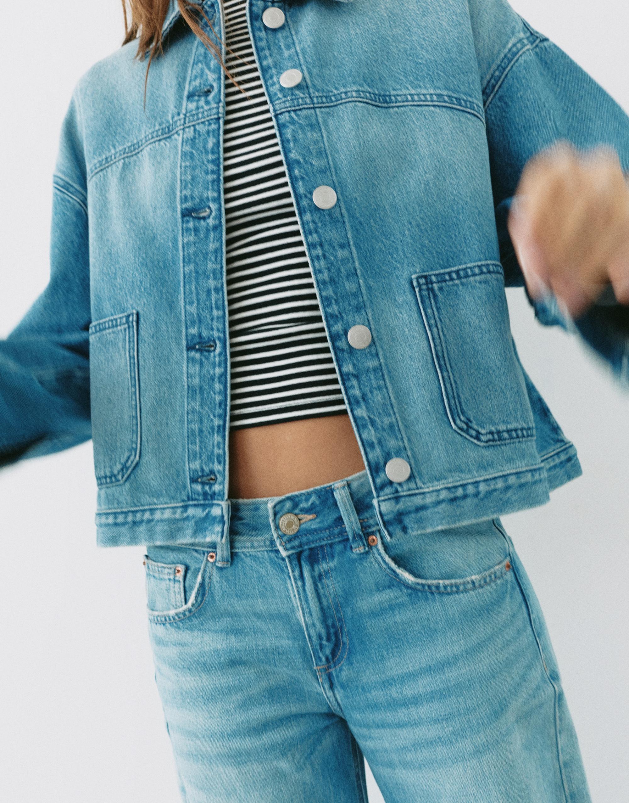 Boxy denim overshirt — Pale blue