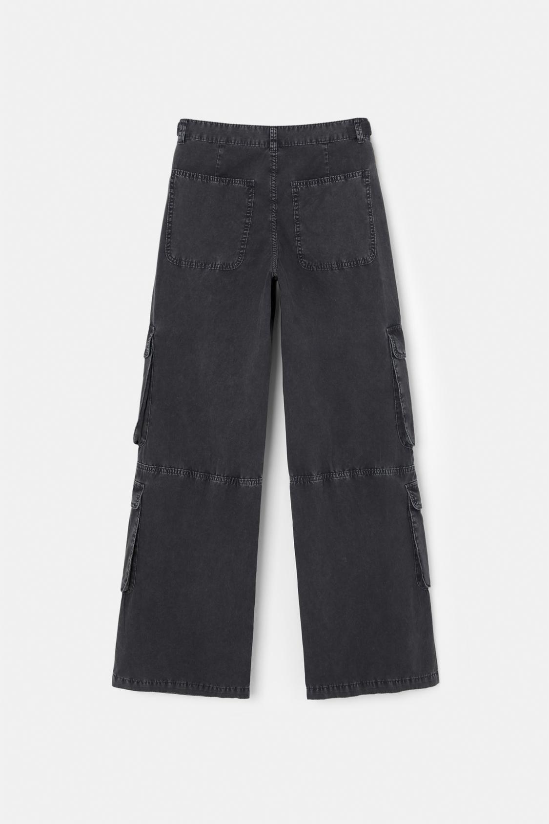 Wide-leg multi-pocket cargo jeans - PULL&BEAR 