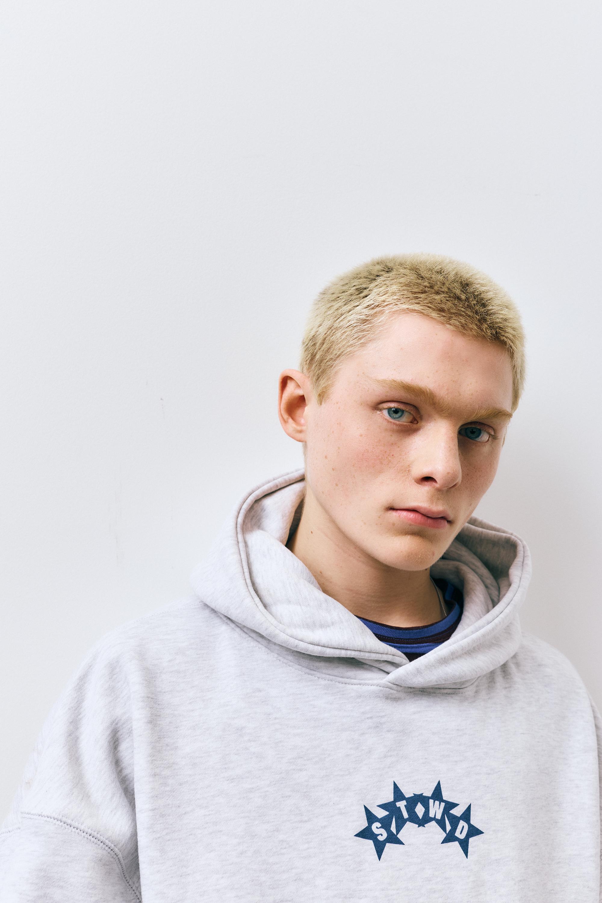 STWD boxy hoodie — Pale marl