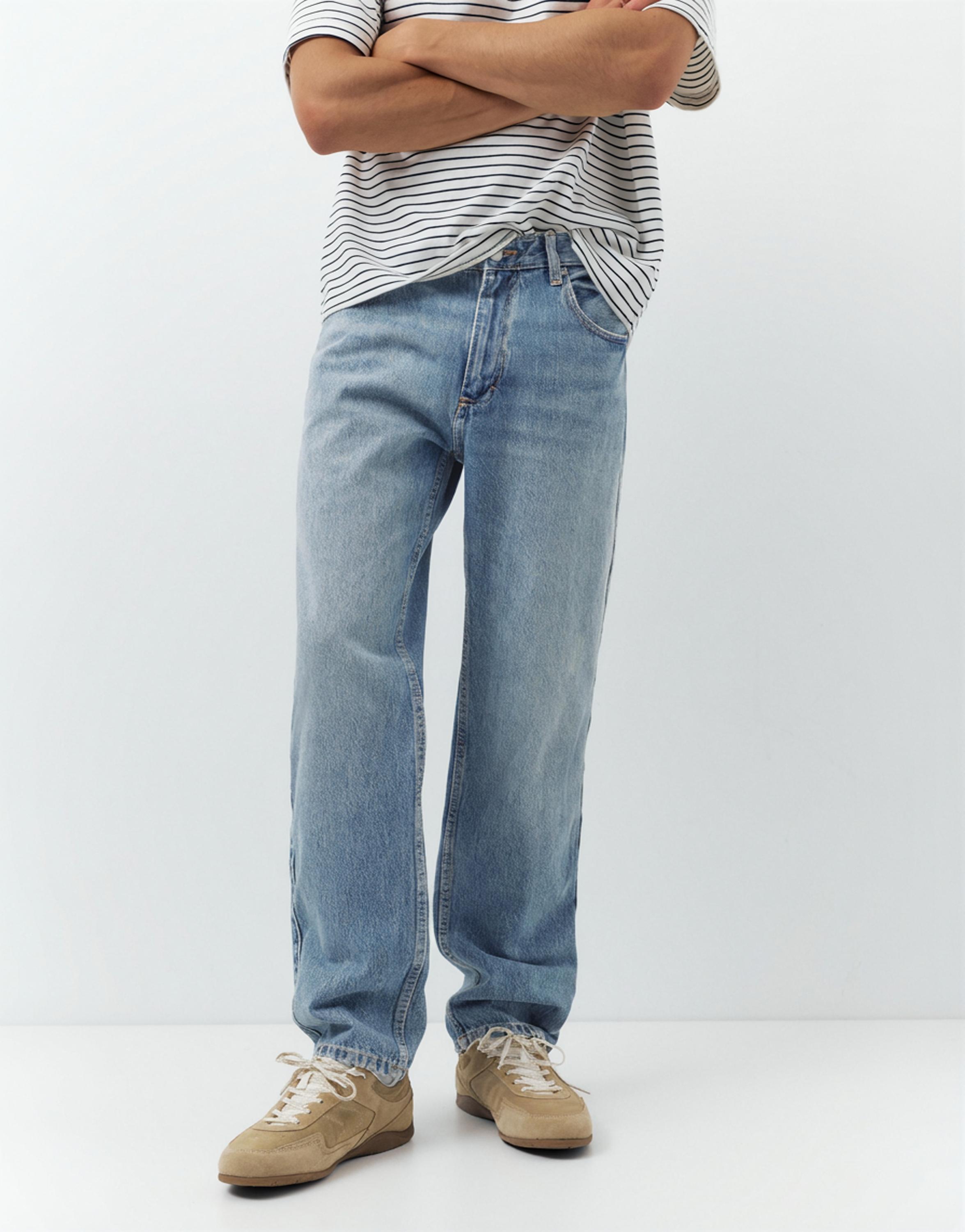 Straight-leg jeans — Medium blue