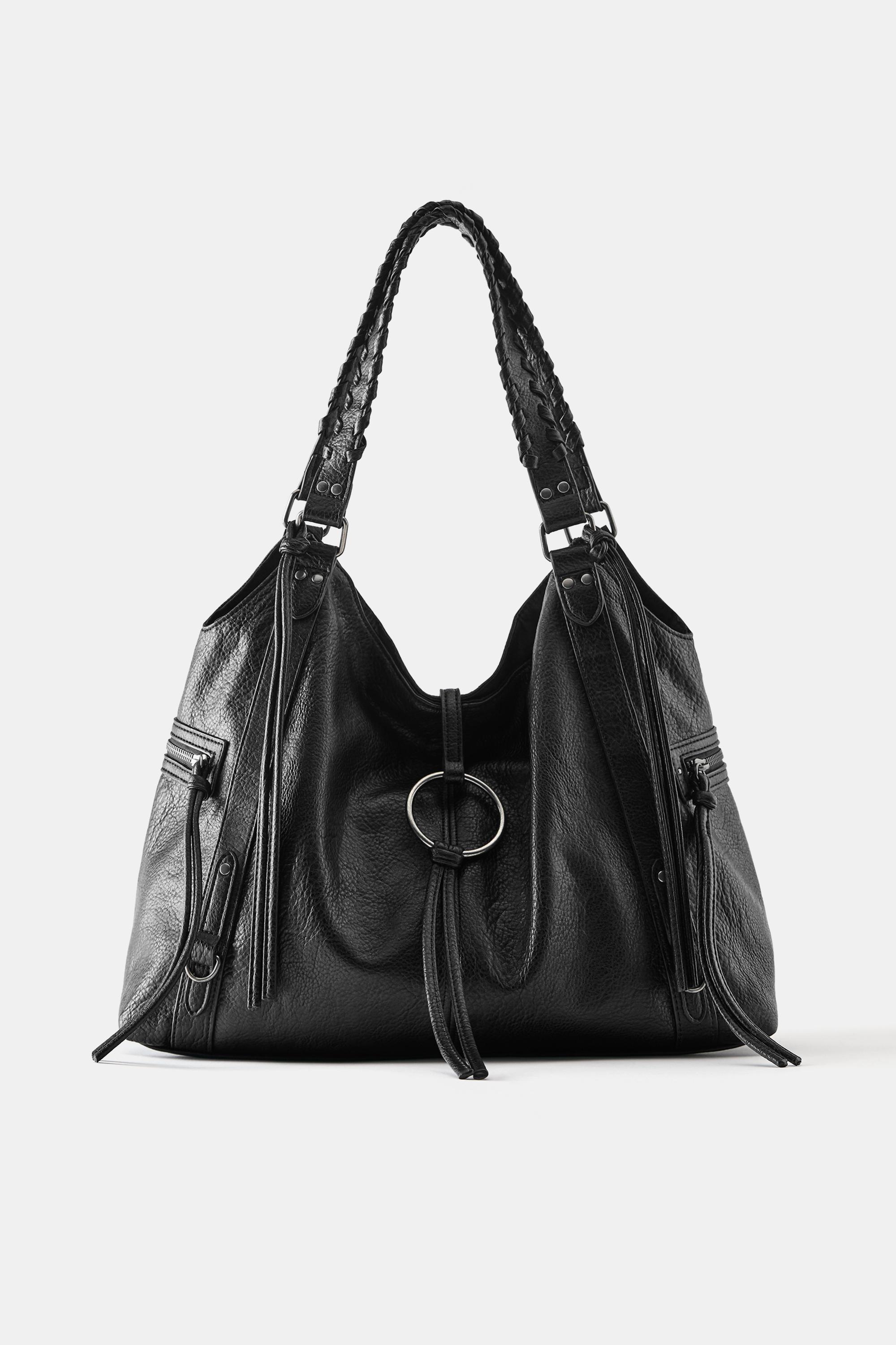 Ring shopper bag — Black