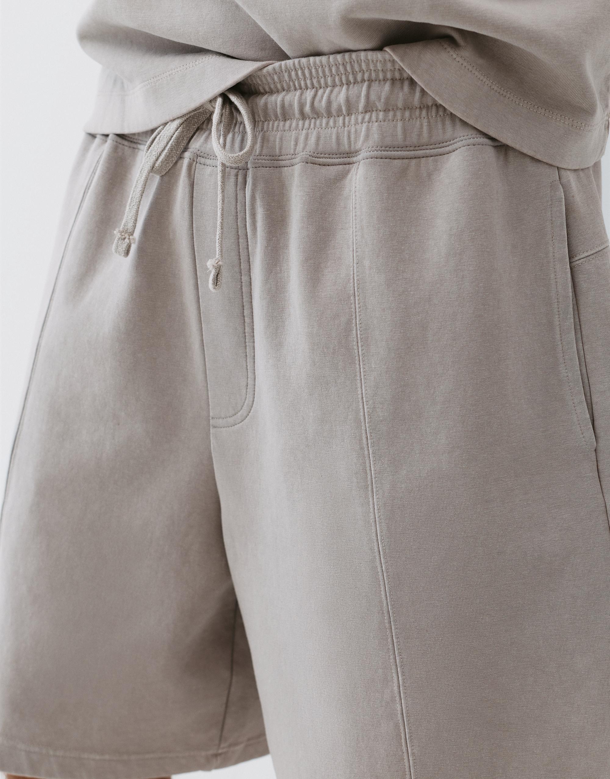 Interlock jogger Bermuda shorts — Grey marl