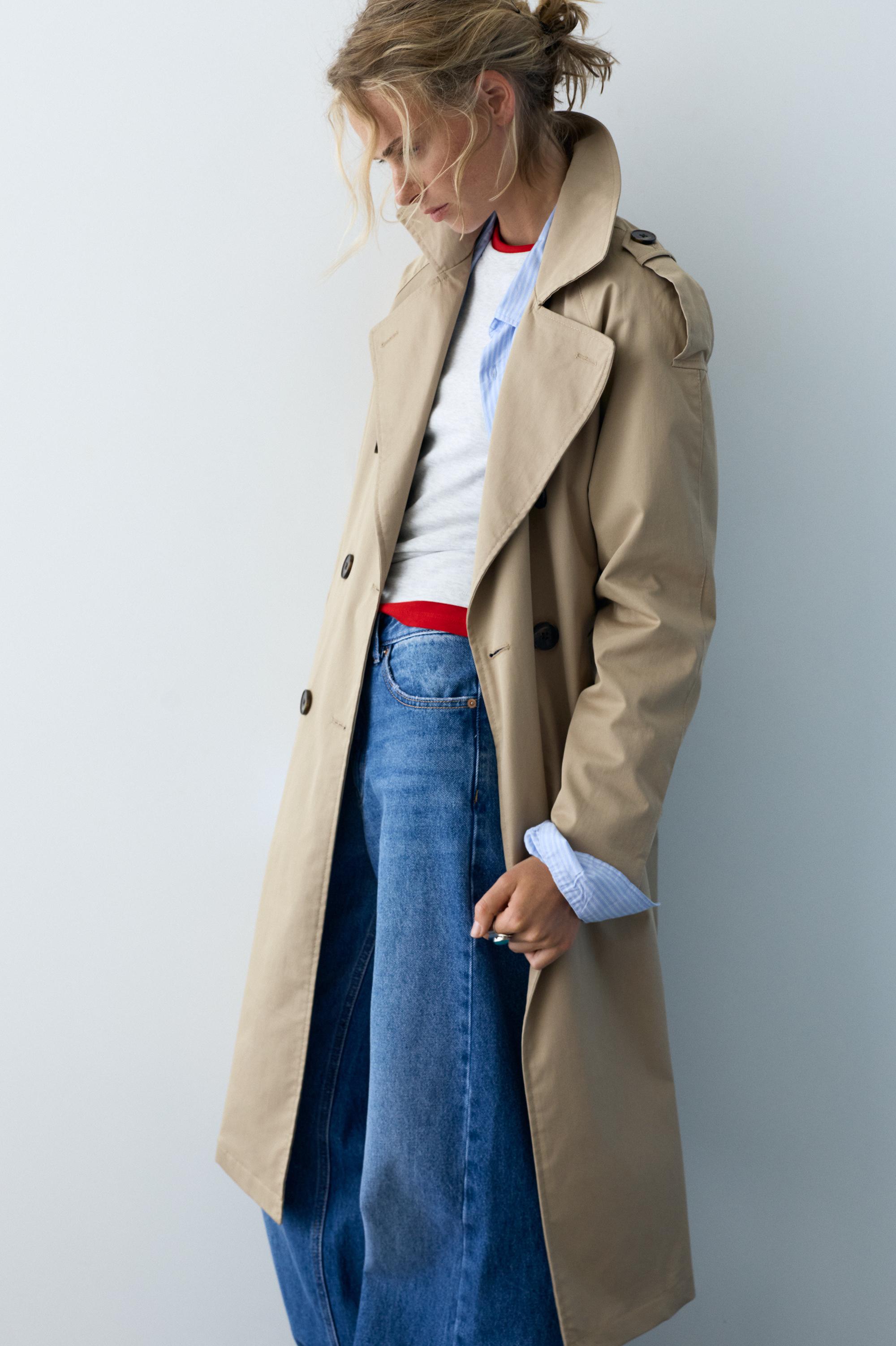 Kemerli uzun trençkot - Görsel 13