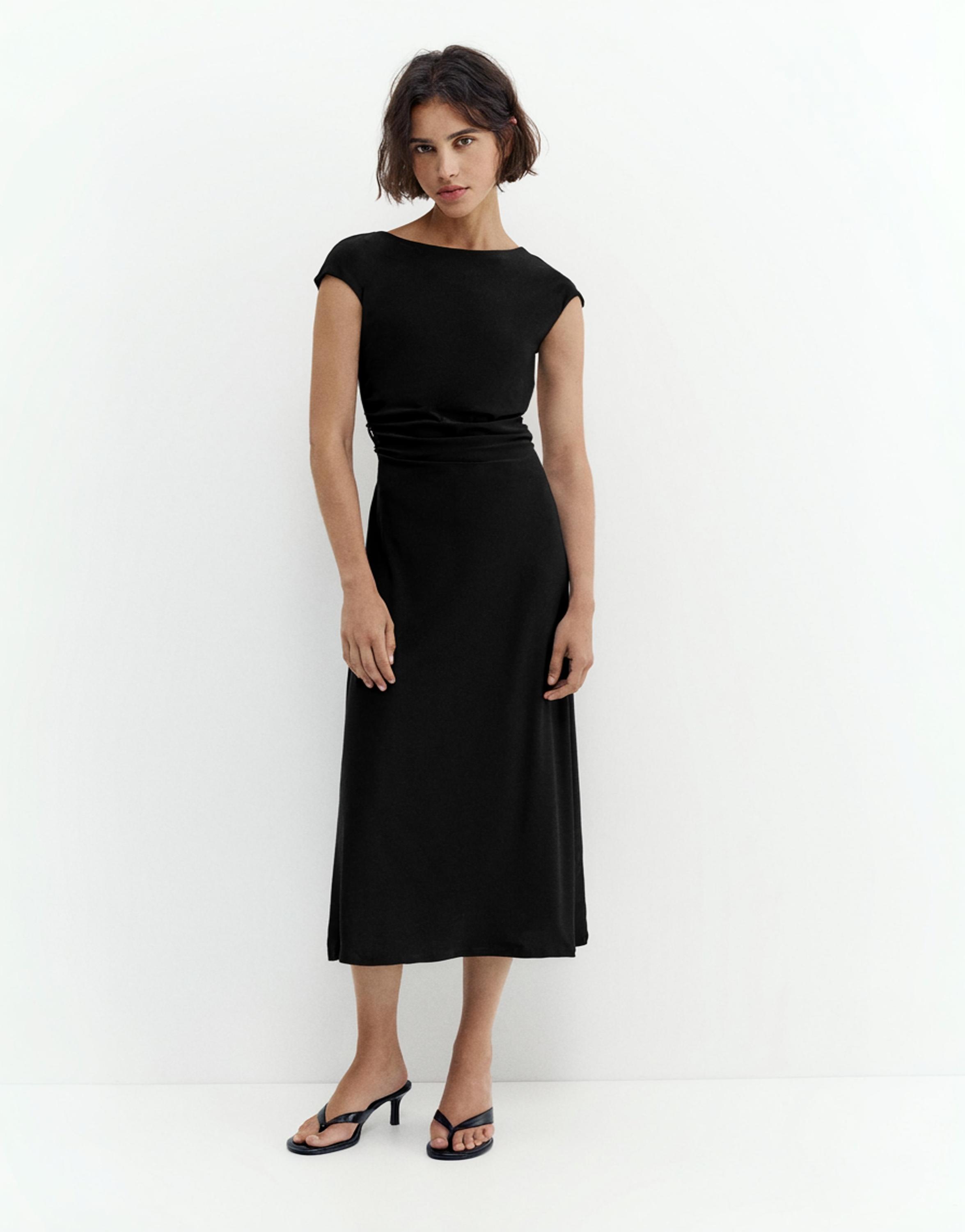 Open back midi dress — Black