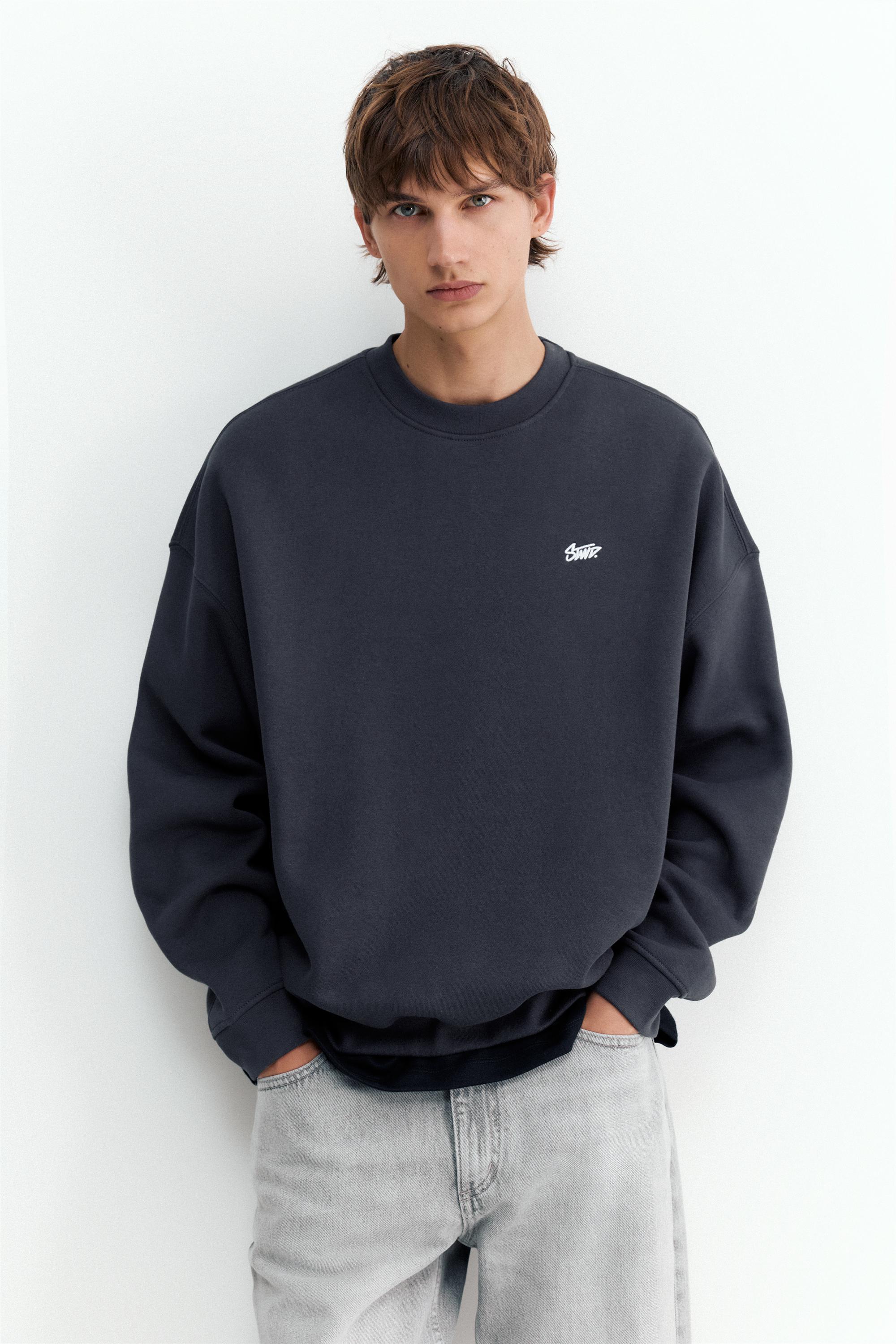 STWD boxy sweatshirt — Anthracite grey (alternate view)